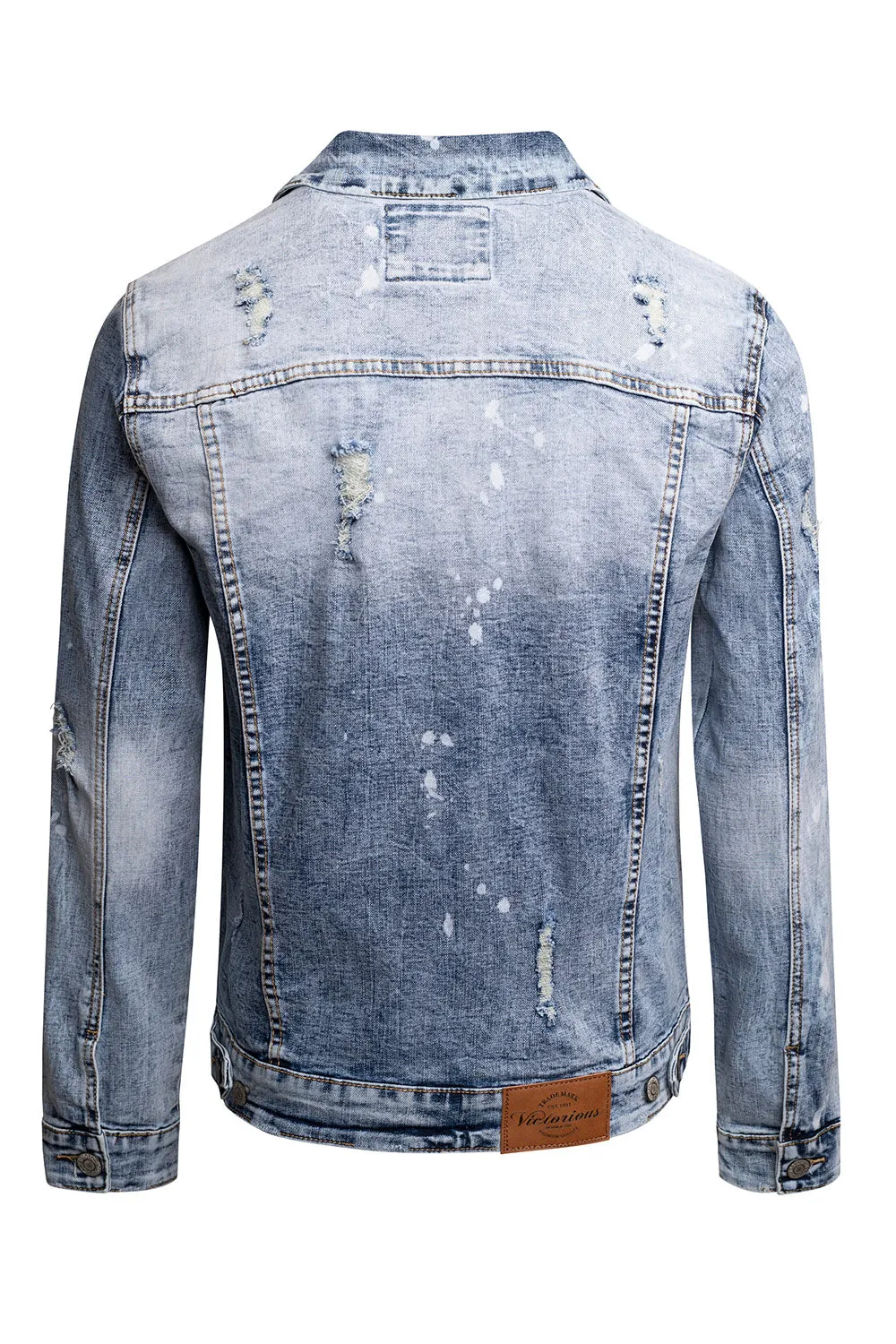 Acid Bleached Distressed Denim Jacket