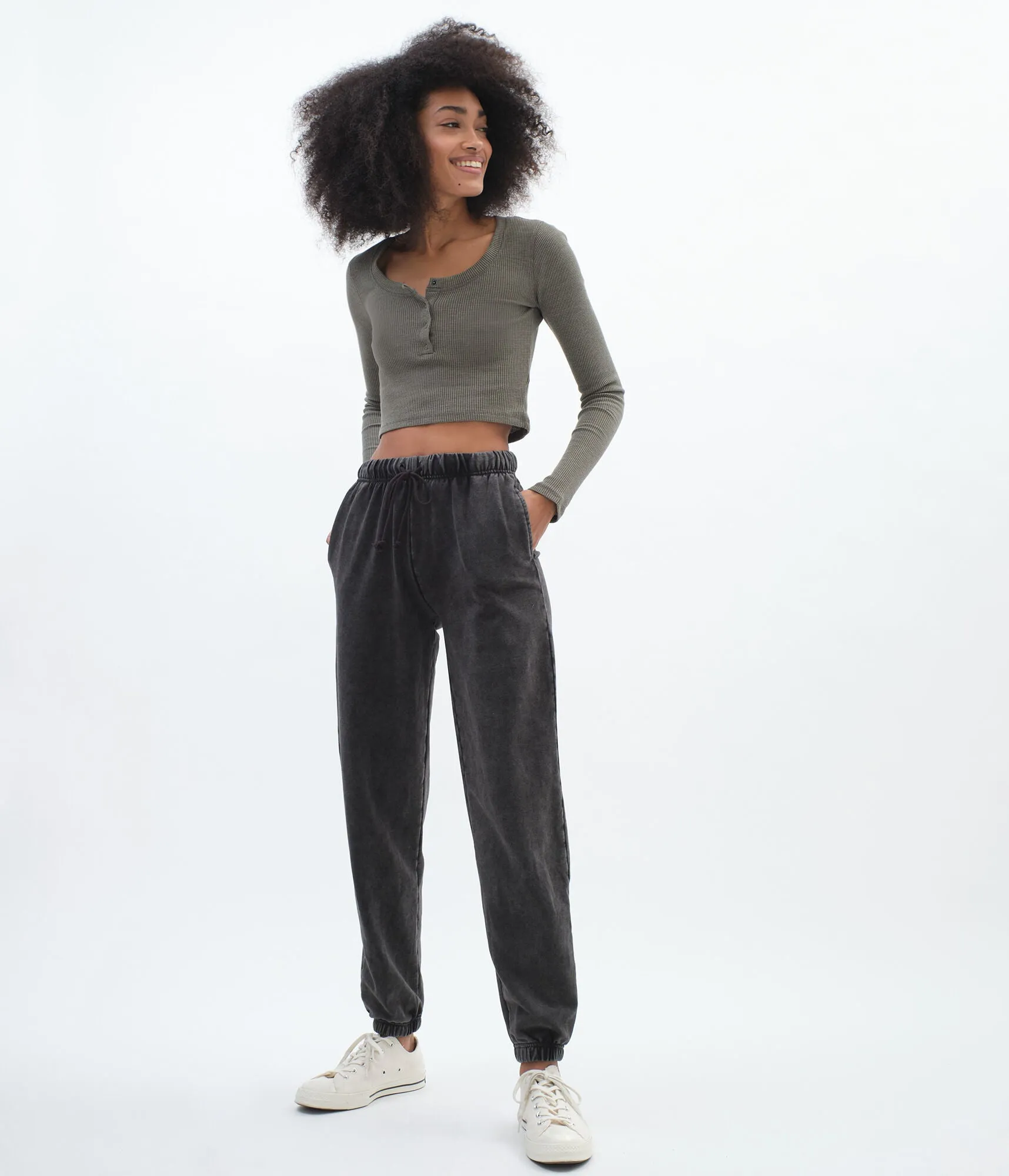 Aeropostale Slouchy High-Rise Cinched Sweatpants