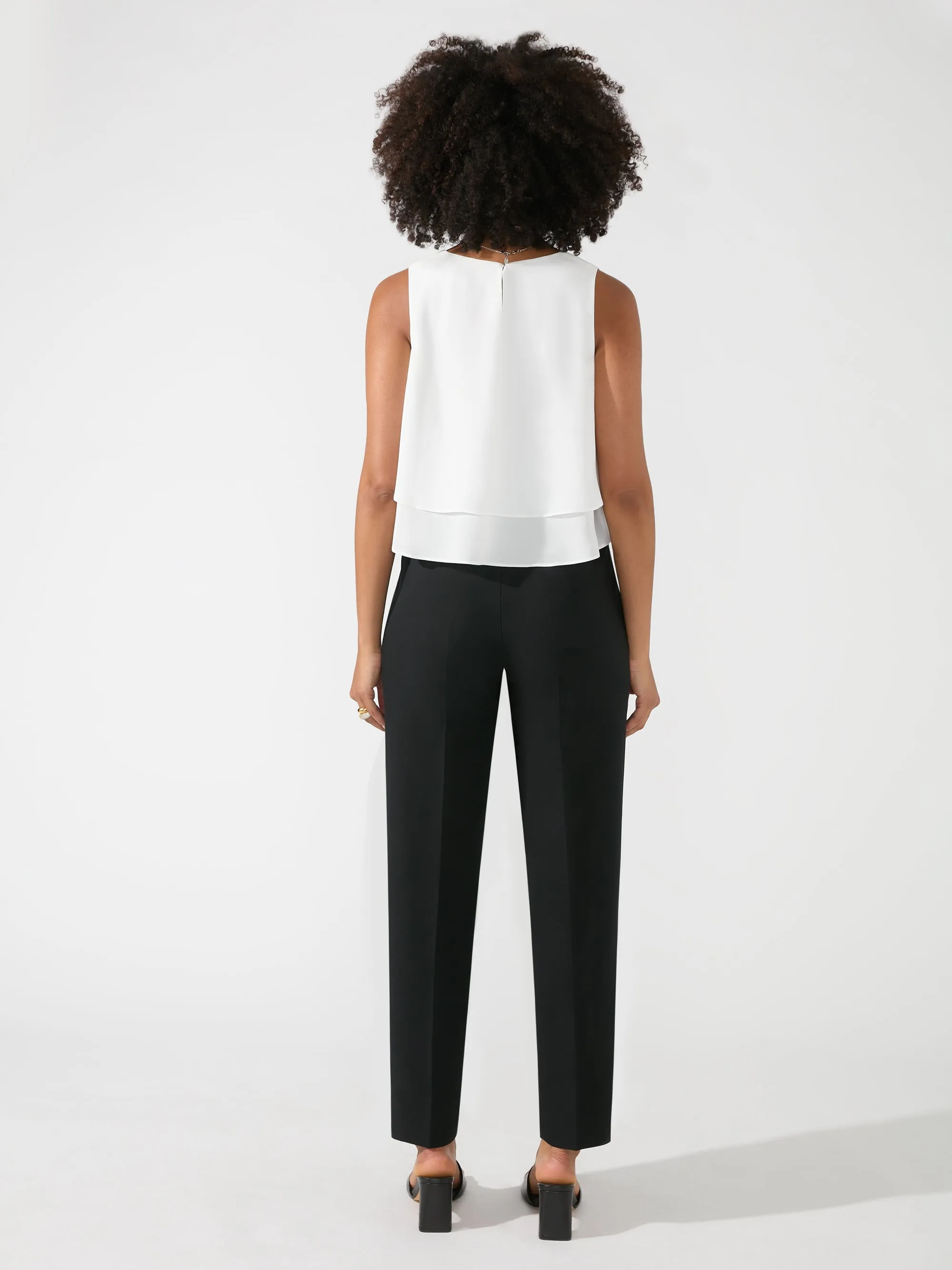 Black Side Zip Stretch Trousers