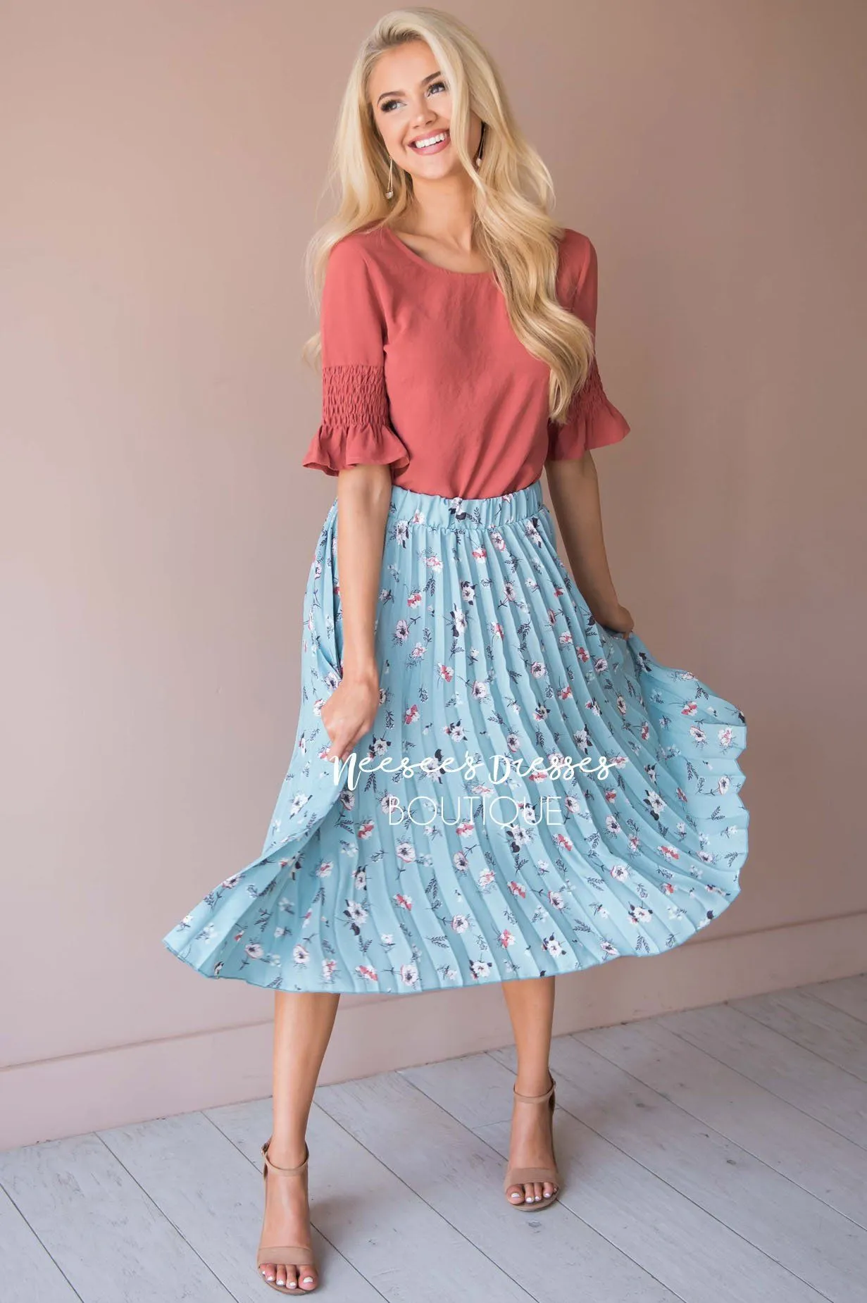 Bloom With Grace Accordion Floral Skirt