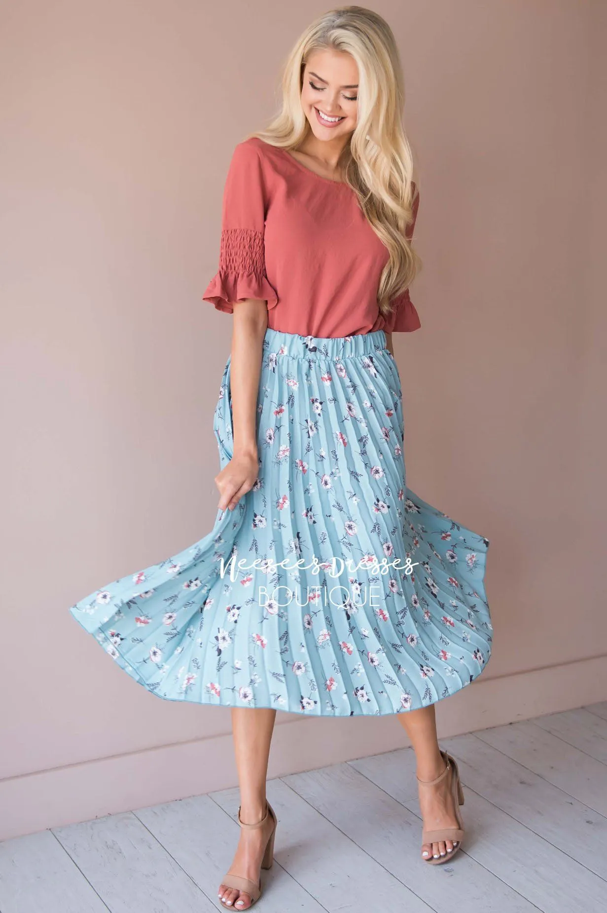 Bloom With Grace Accordion Floral Skirt