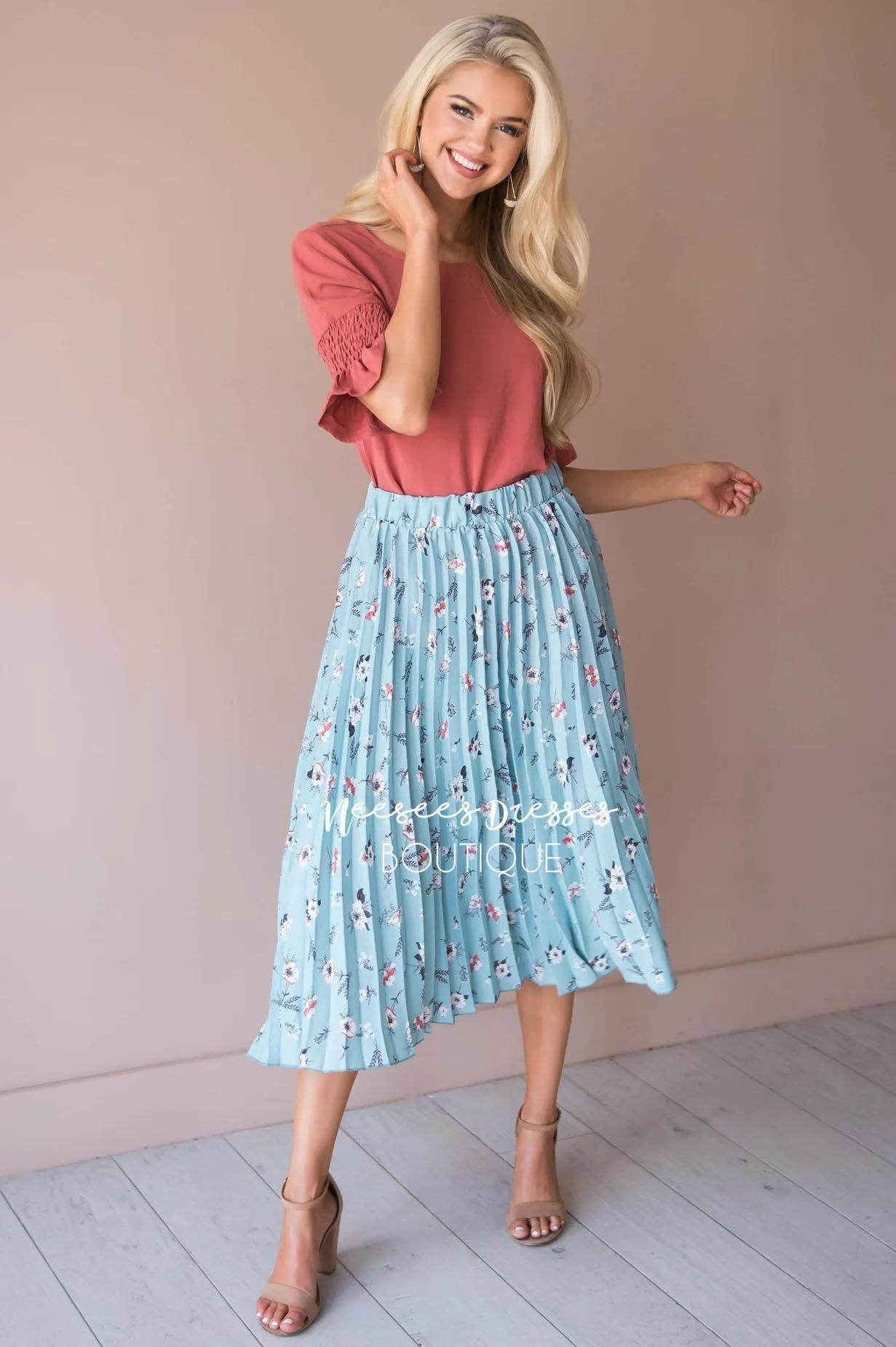 Bloom With Grace Accordion Floral Skirt