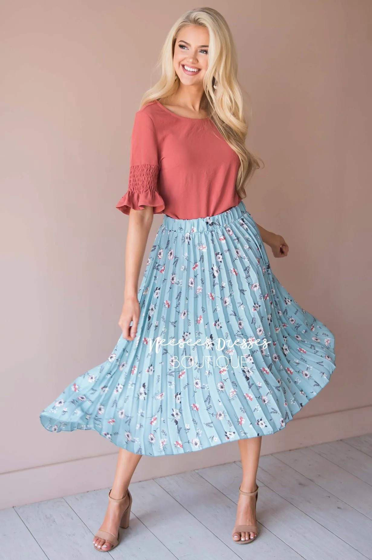 Bloom With Grace Accordion Floral Skirt