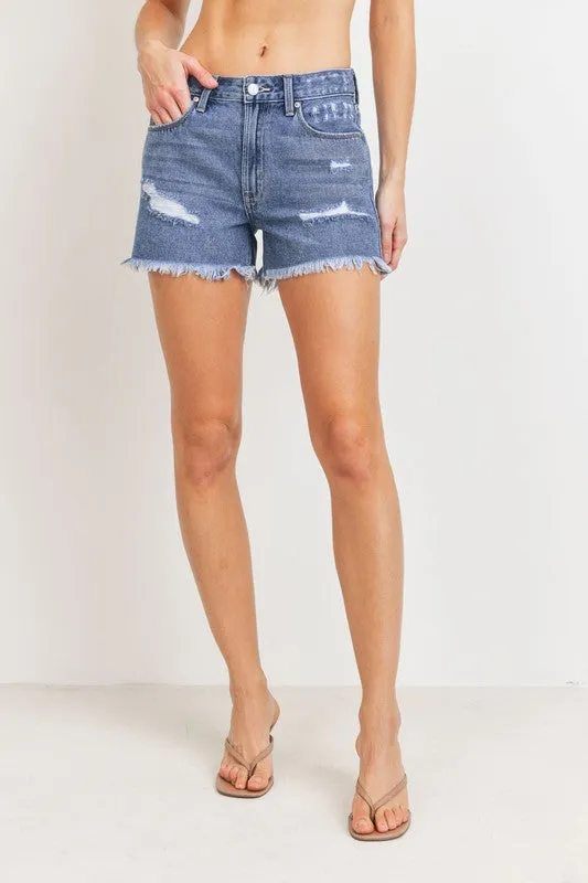 CAT SCRATCH H-LINE JEAN SHORTS