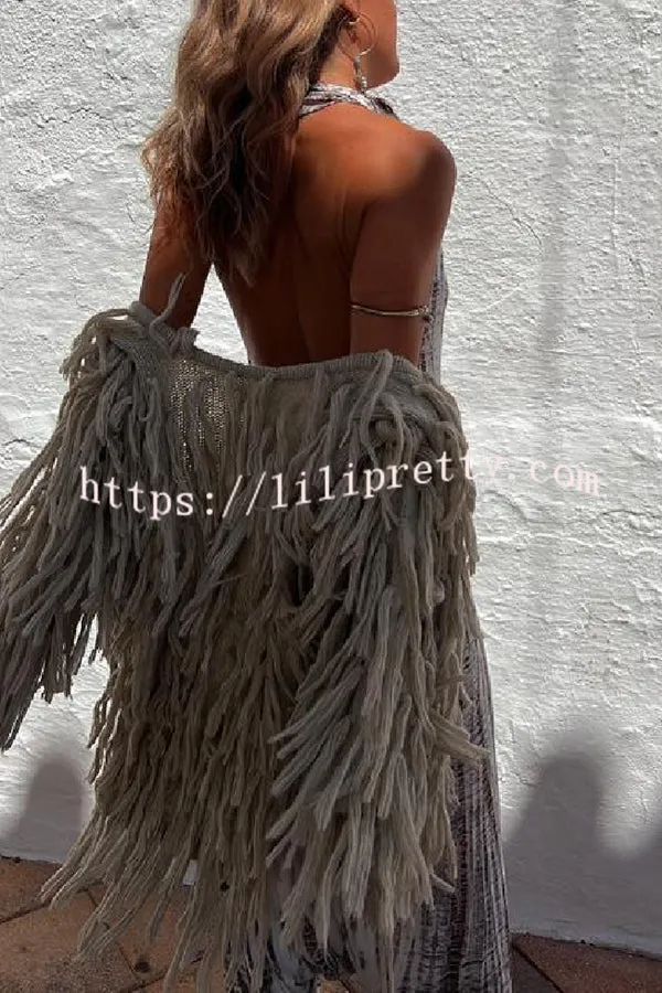 Caught Crushing Fringe Knit Loose Cardigan