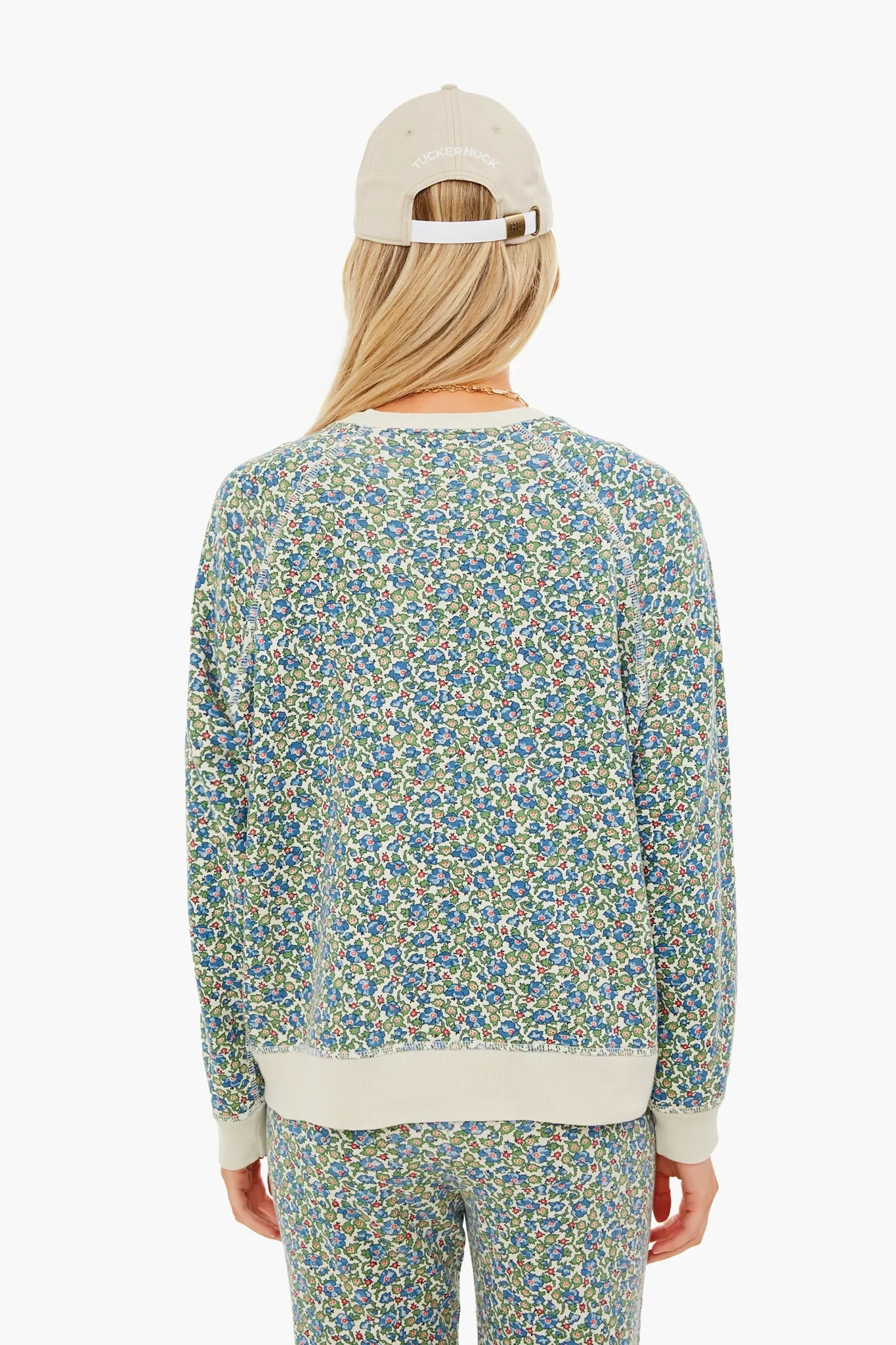 Cream Field Floral Slouch Sweatshirt