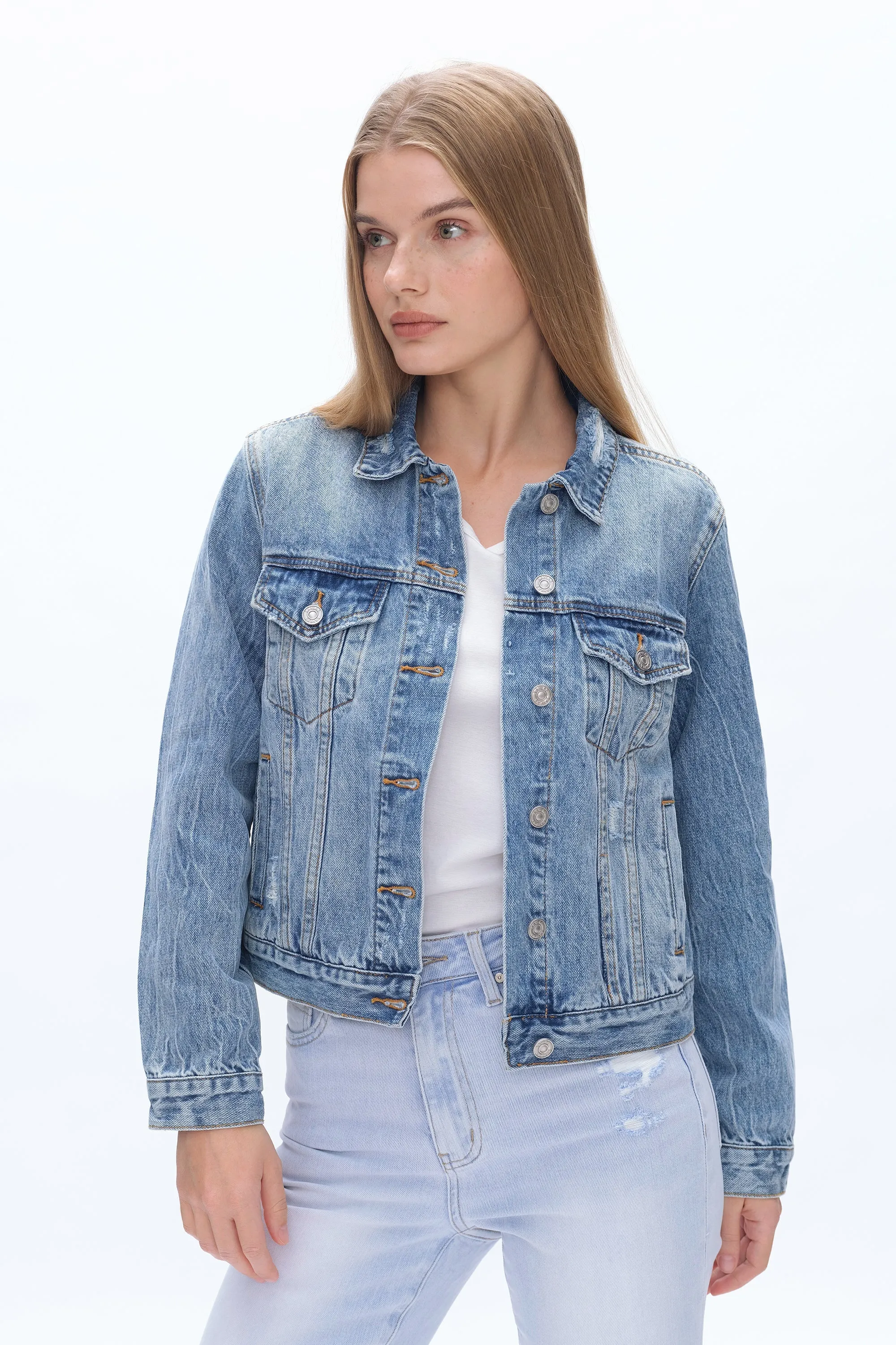 Distressed Denim Jacket