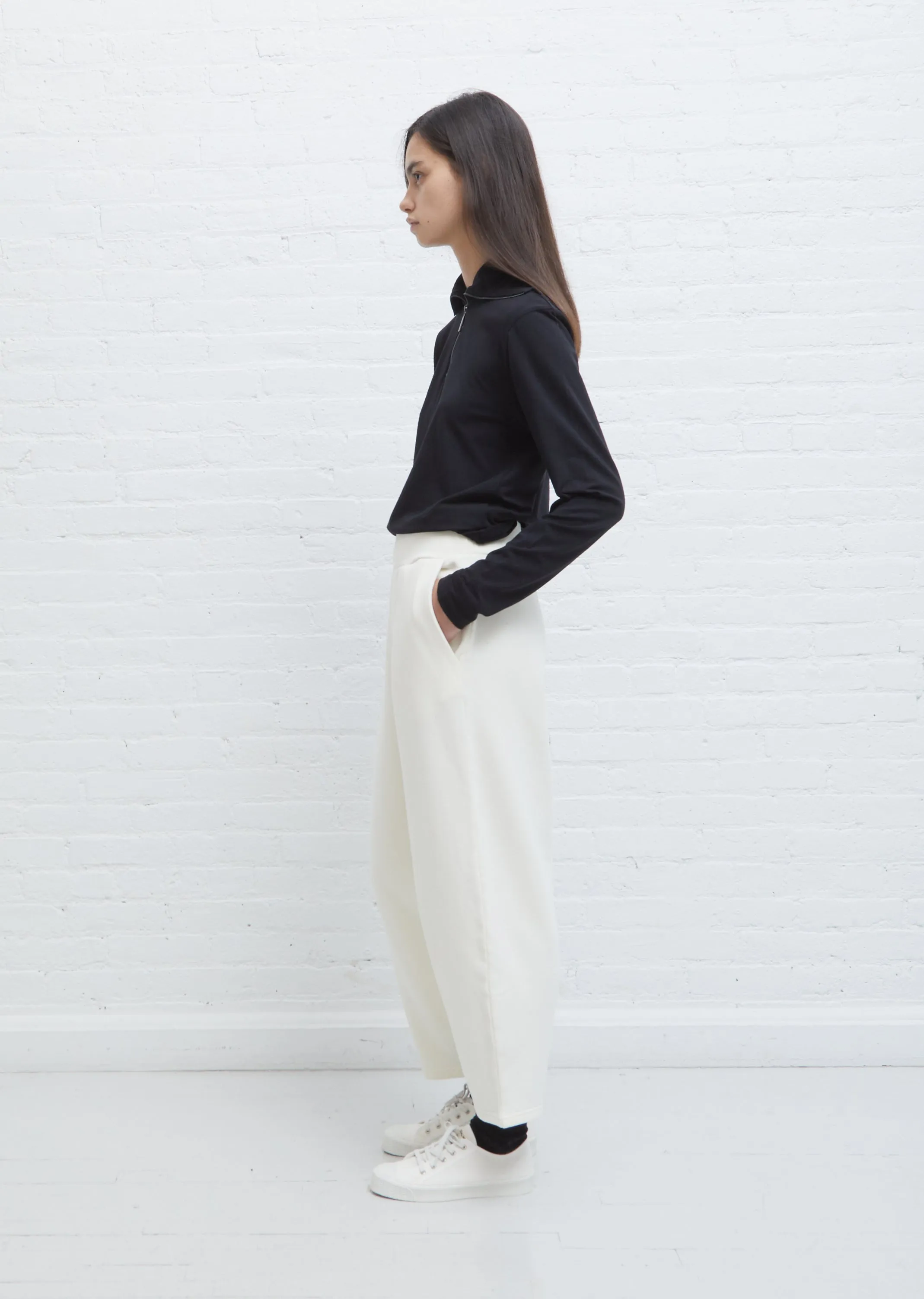 Farley Fleeceback Jersey Pant — Milk