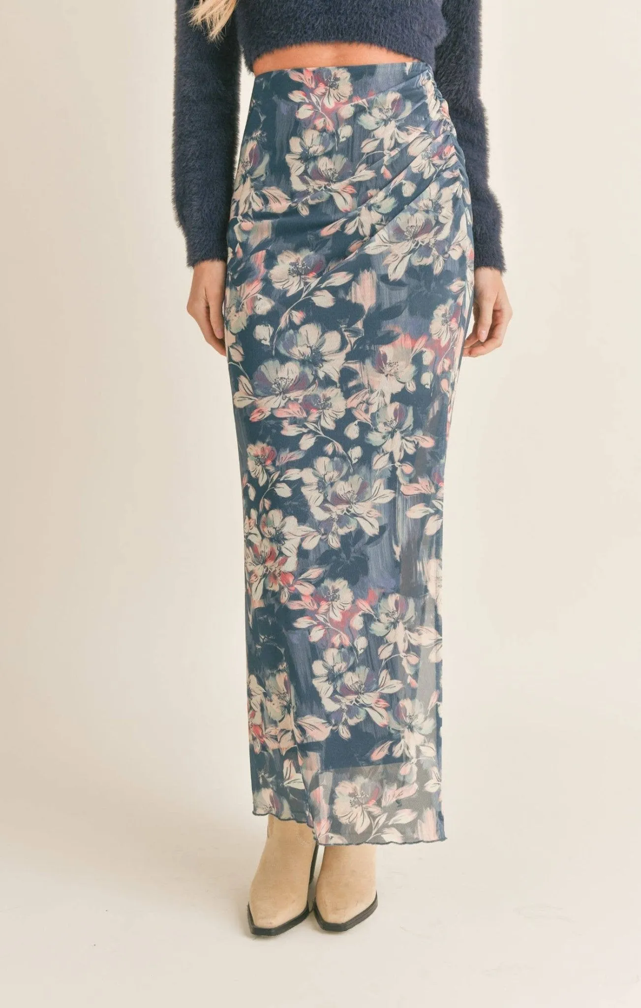 Floral Print Maxi Skirt