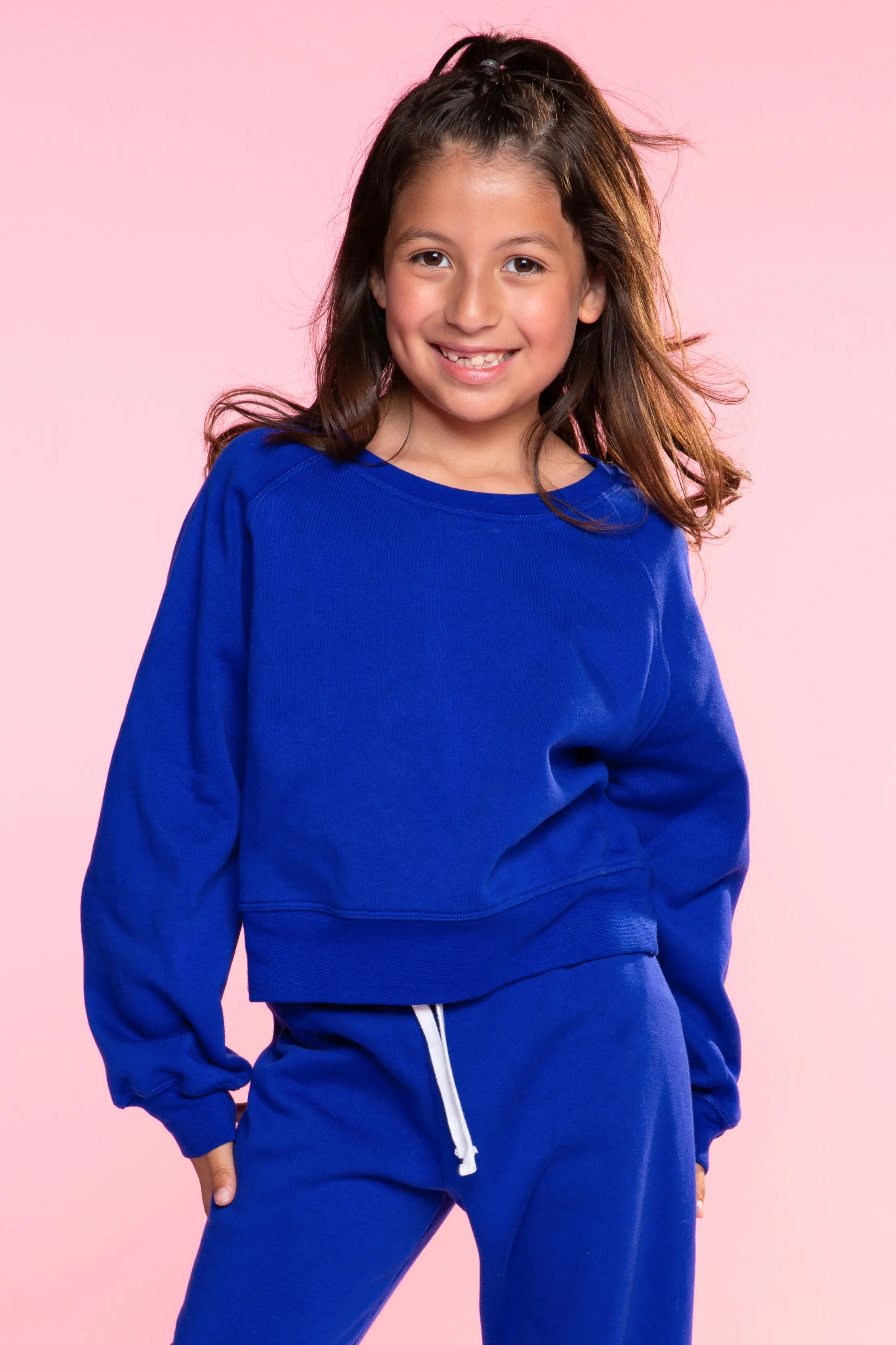 French Terry Luxe Skimmer Crew Sweatshirt - Neon Royal Blue