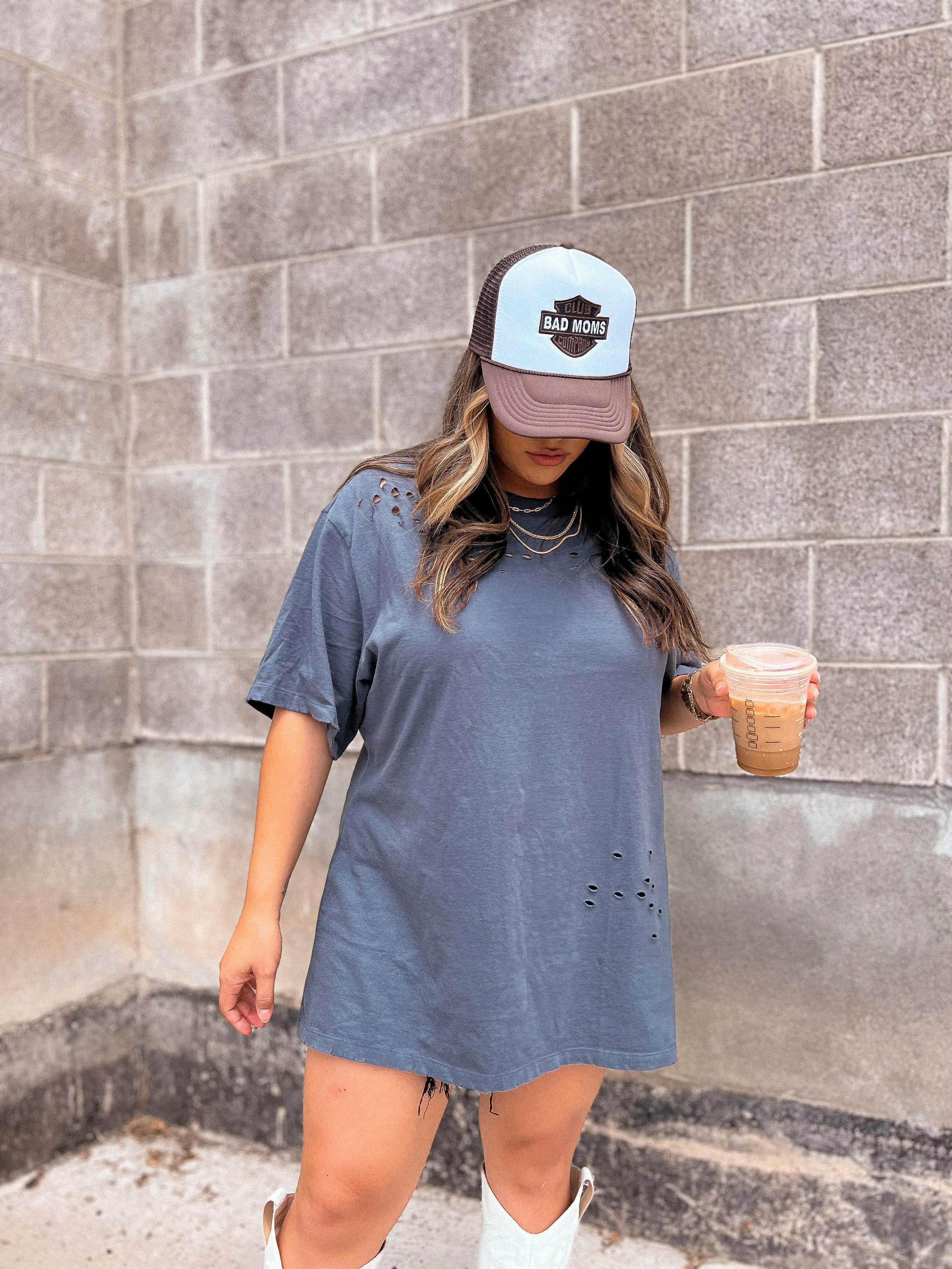 friday recap distressed tee (SLATE)