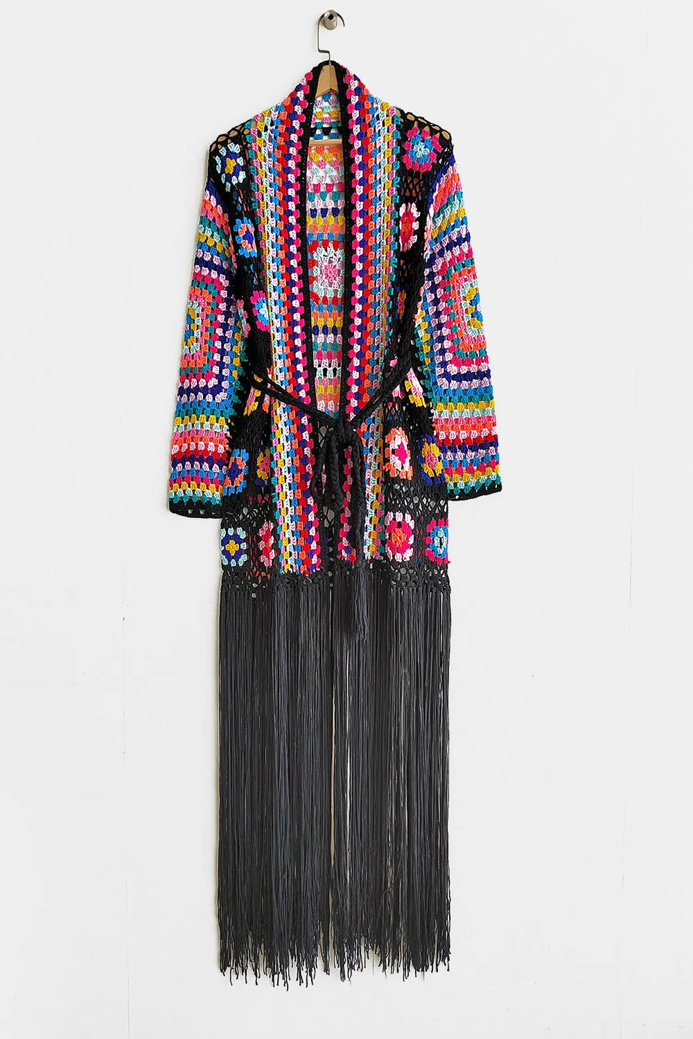 Fringe Tied Long Sleeve Cardigan