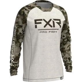 FXR  Mens Bone Heather Army Camo Derby UPF Longsleeve T-Shirt Tee Lightweight