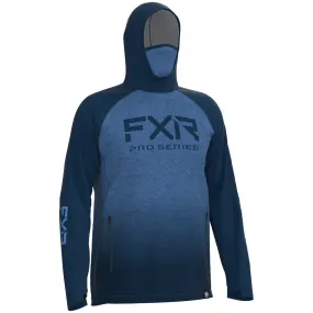 FXR Mens Tournament Pro Hybrid UPF Hoodie Blue Heather/Dark Steel