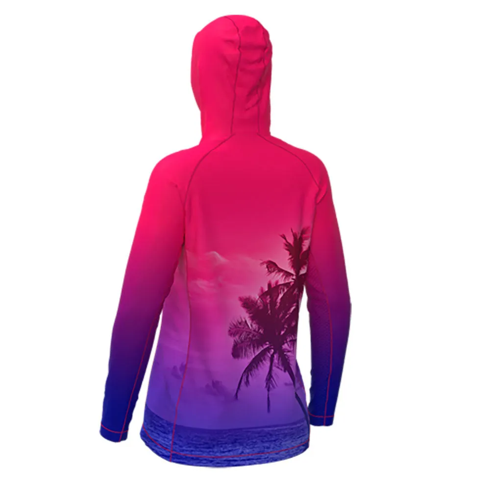 FXR Rush Air UPF PO Hoodie Razz Tropics Pink