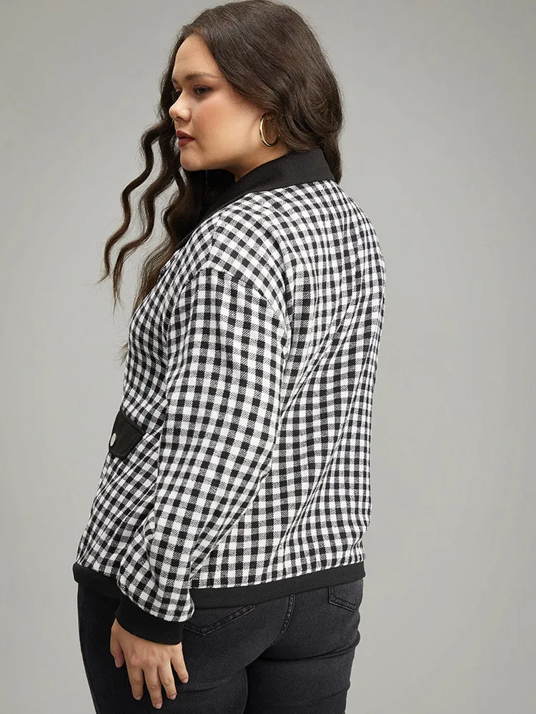 Gingham Patchwork Double Breasted Jacket