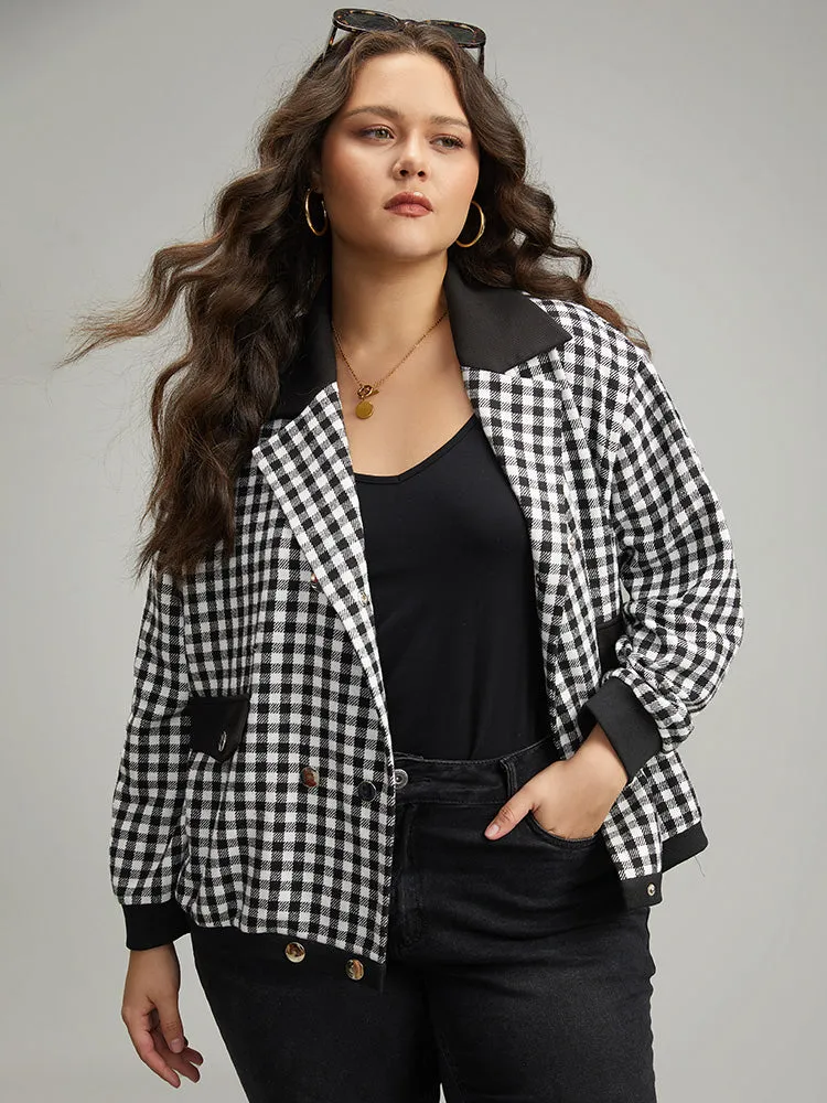 Gingham Patchwork Double Breasted Jacket