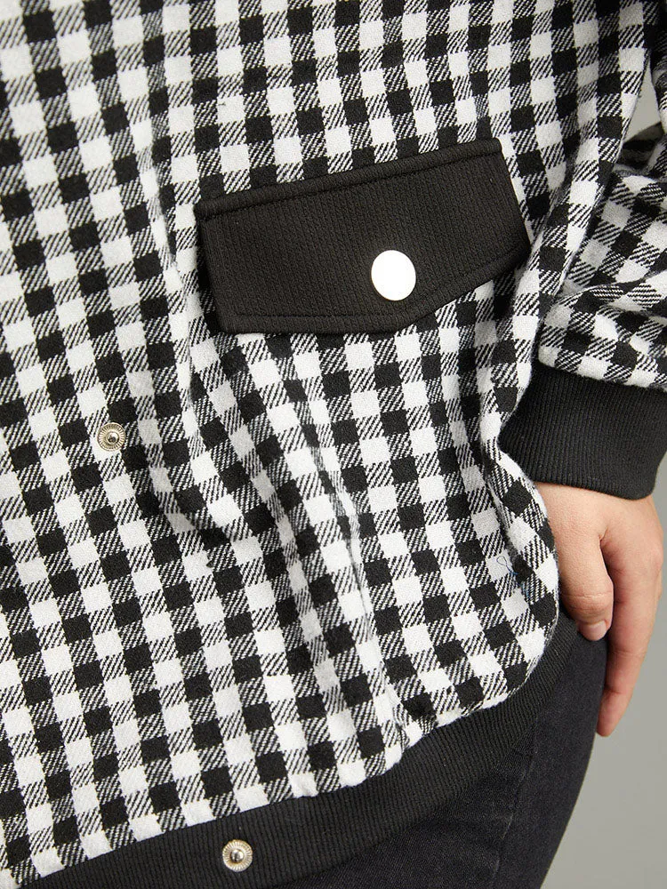 Gingham Patchwork Double Breasted Jacket