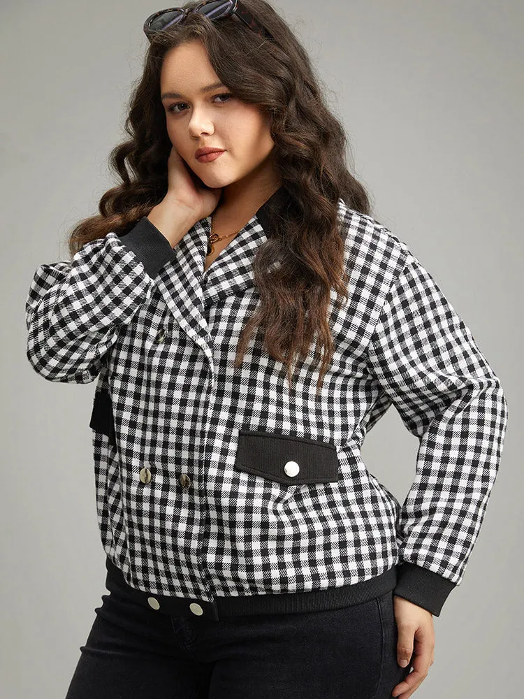 Gingham Patchwork Double Breasted Jacket