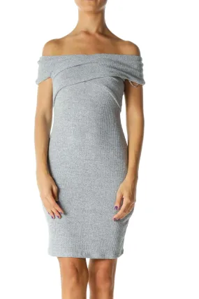 Gray Knit Bodycon Dress