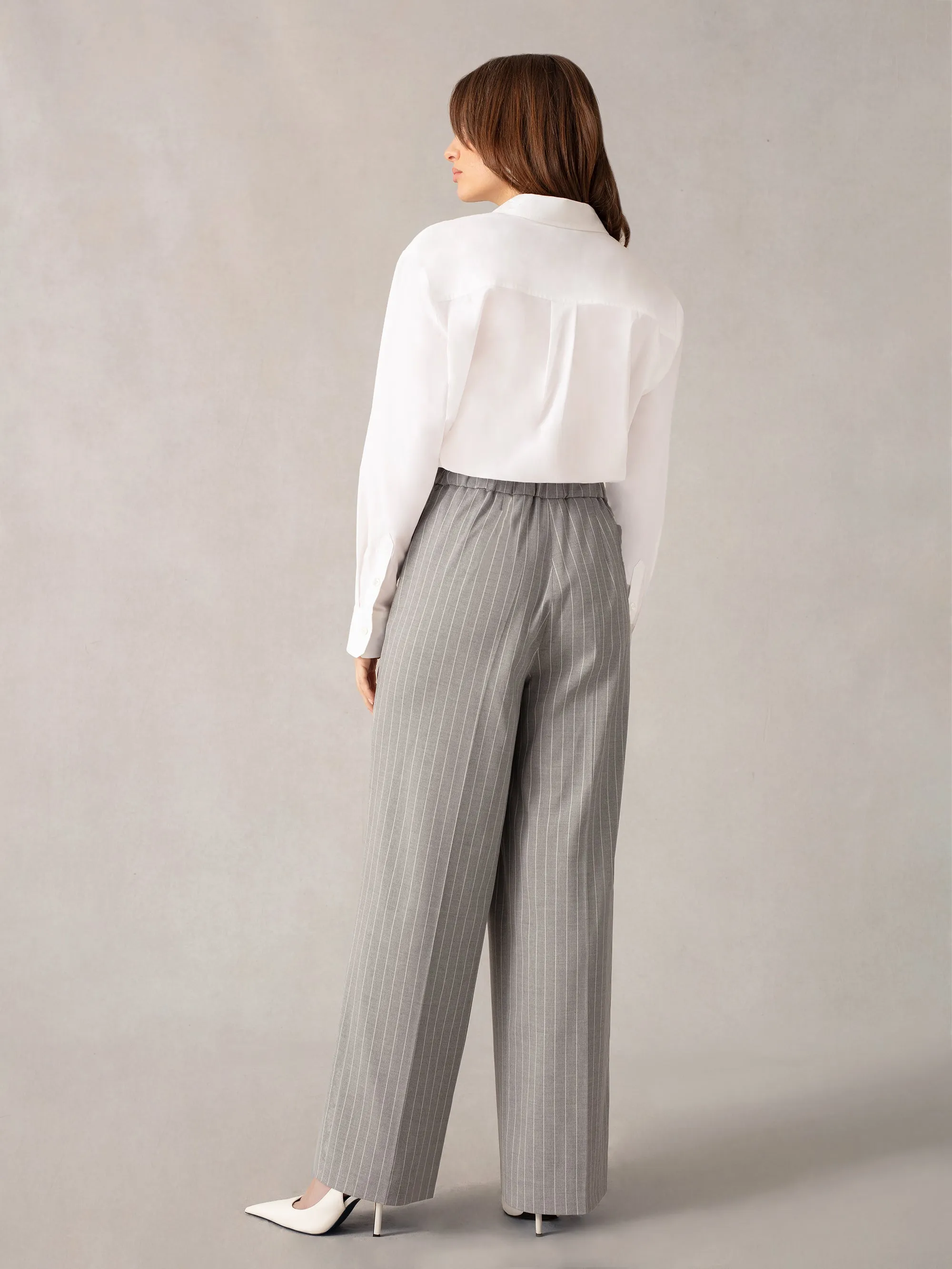 Grey Pinstripe Trousers