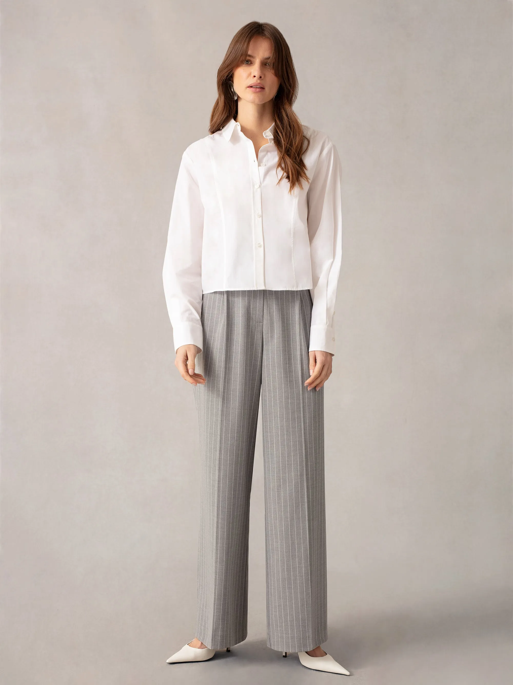 Grey Pinstripe Trousers