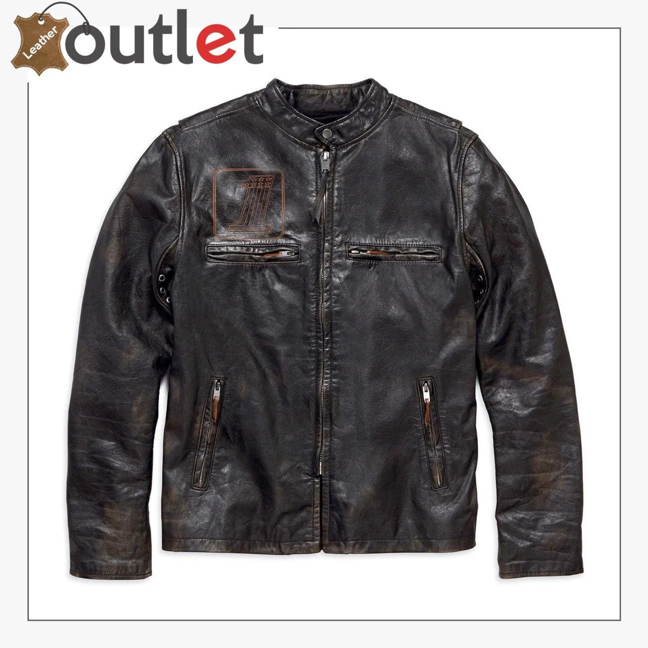 Harley-Davidson Men's Speed Distressed Slim Fit Leather Jacket