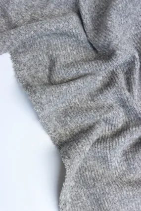 Heather Gray Brushed 2x1 Ribbed Sweater Knit