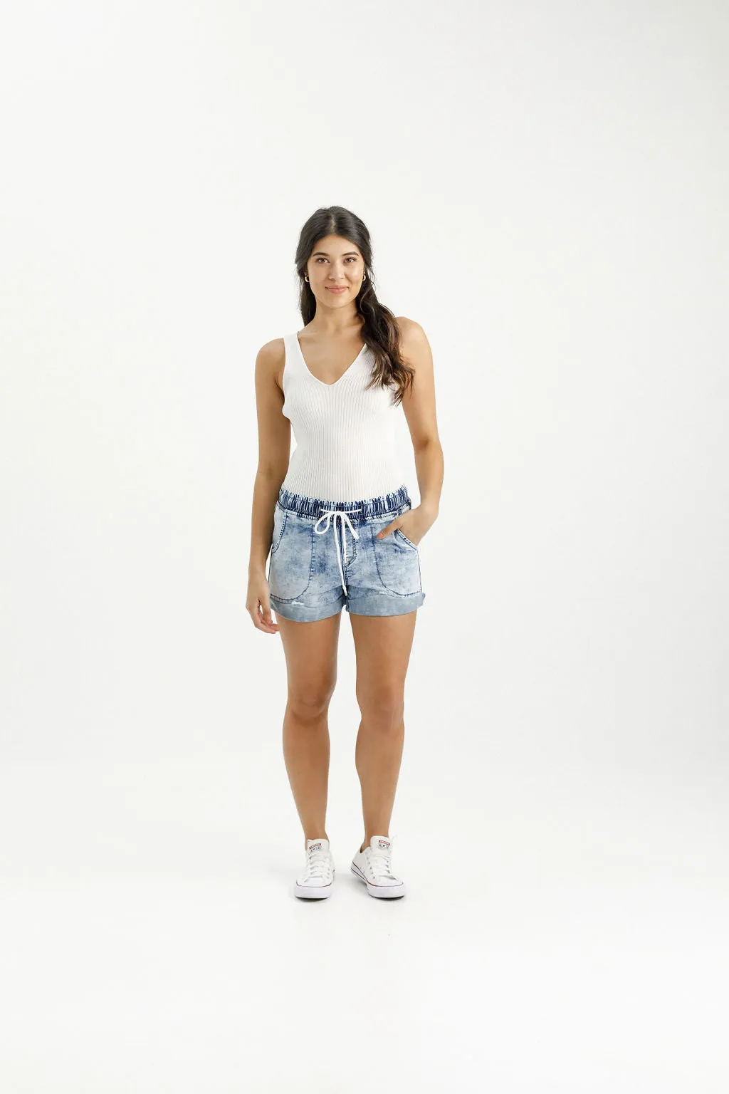 Home-Lee Lagoon Cut Off Shorts - Snow Wash