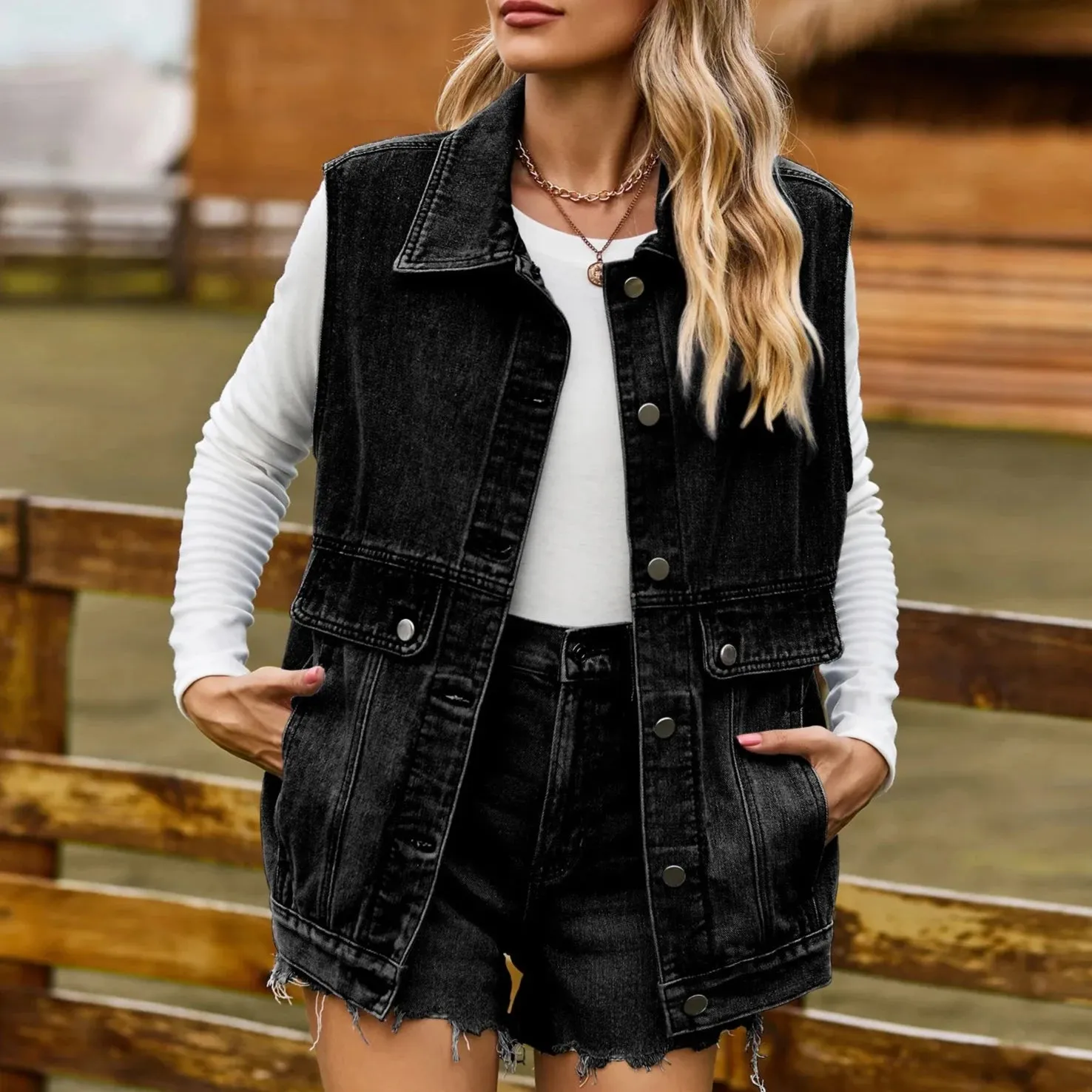 LILY RETRO DENIM VEST