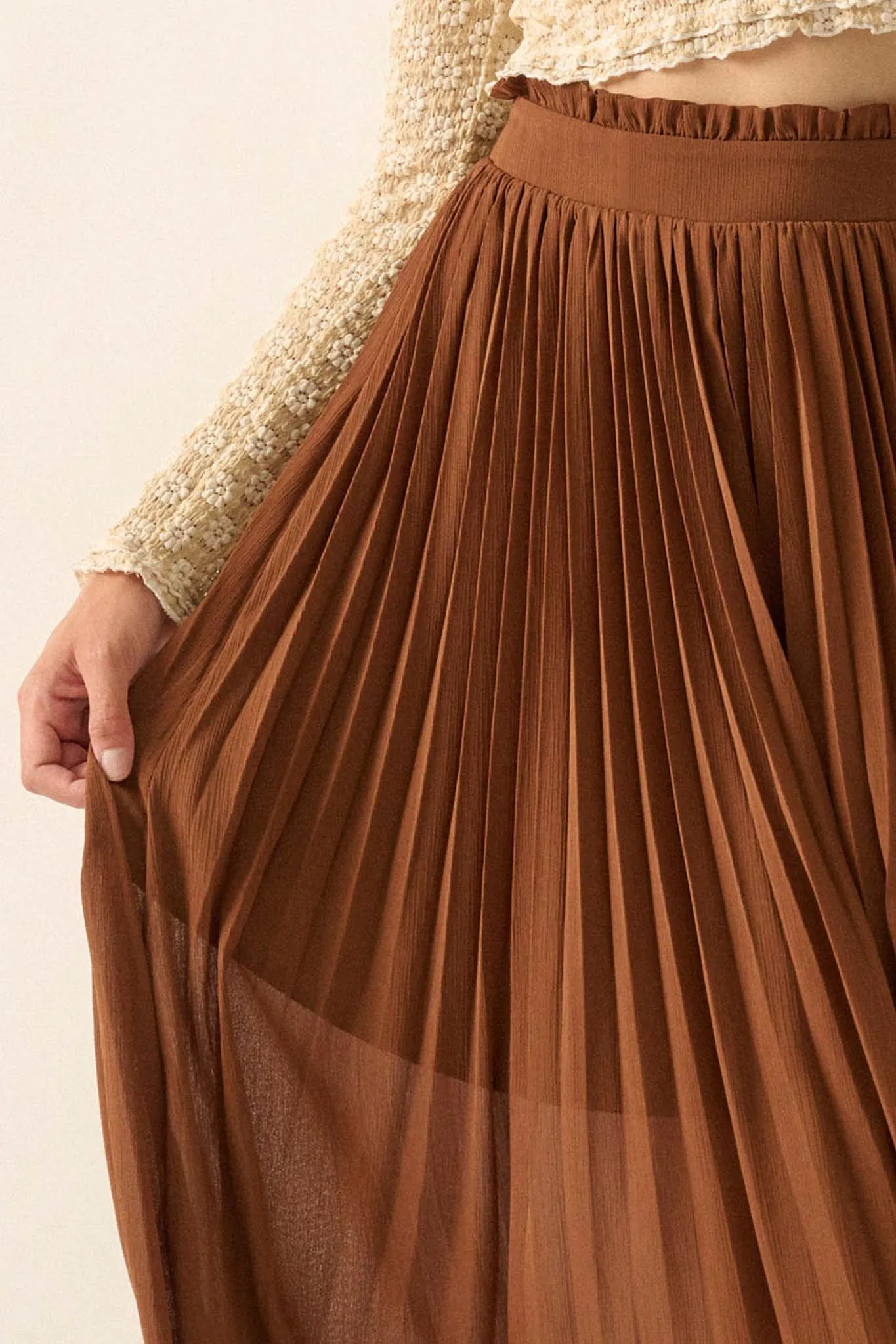 Long Time Coming Accordion Pleated Maxi Skirt