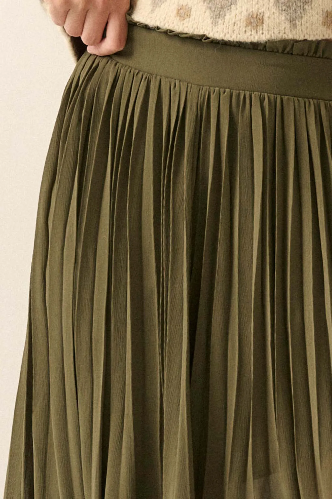 Long Time Coming Accordion Pleated Maxi Skirt