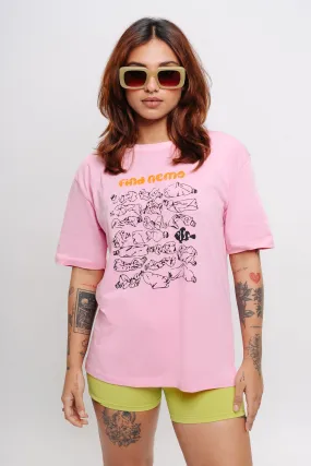 Nemo Pink Oversized Tees