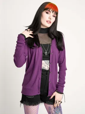 Purple Skull Button Cardigan