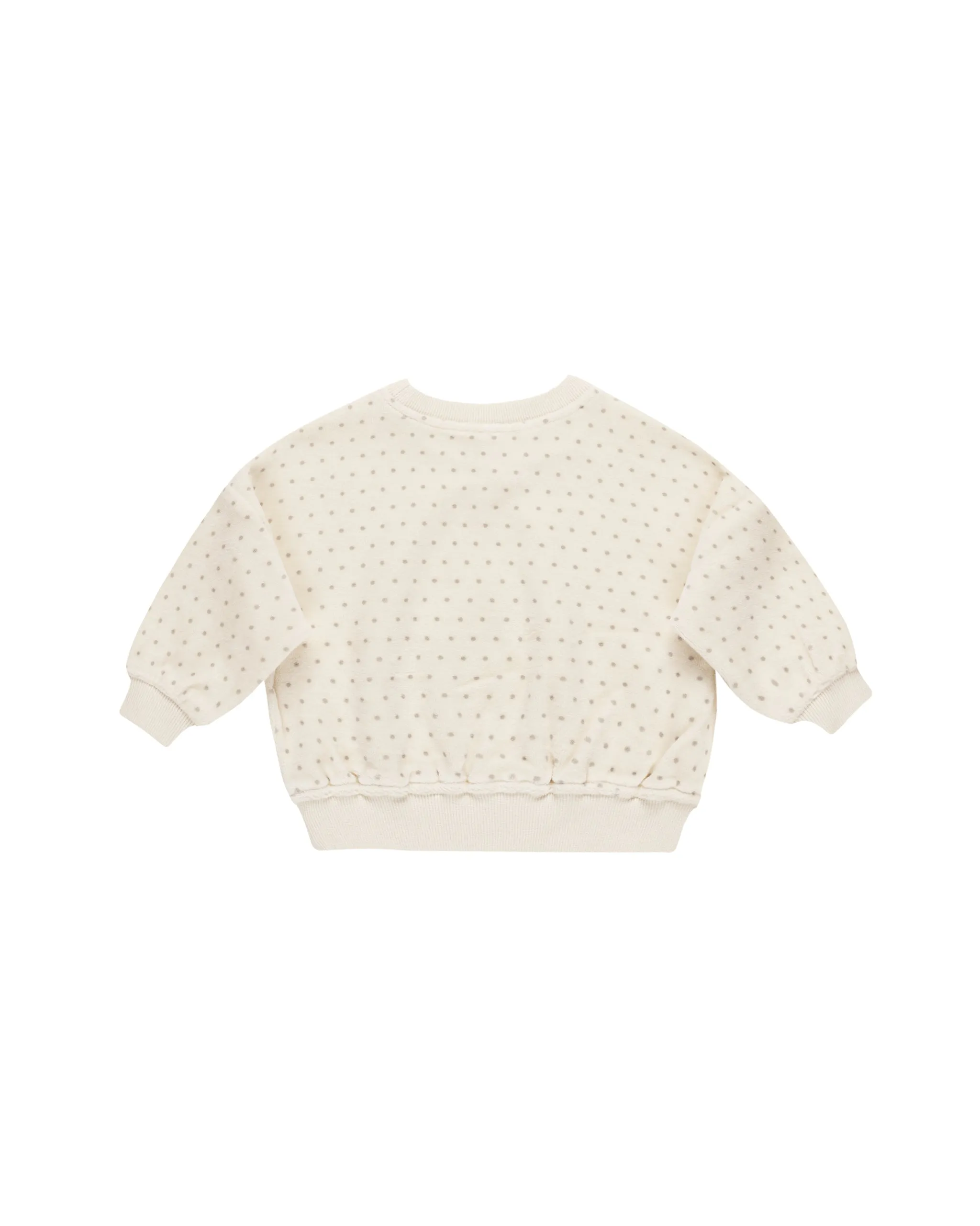 Quincy Mae Velour Relaxed Sweatshirt || Polka Dot