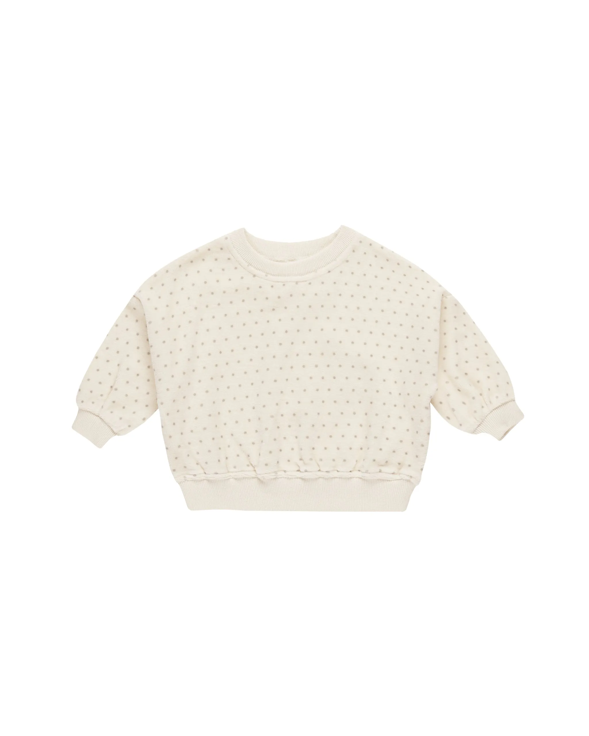 Quincy Mae Velour Relaxed Sweatshirt || Polka Dot