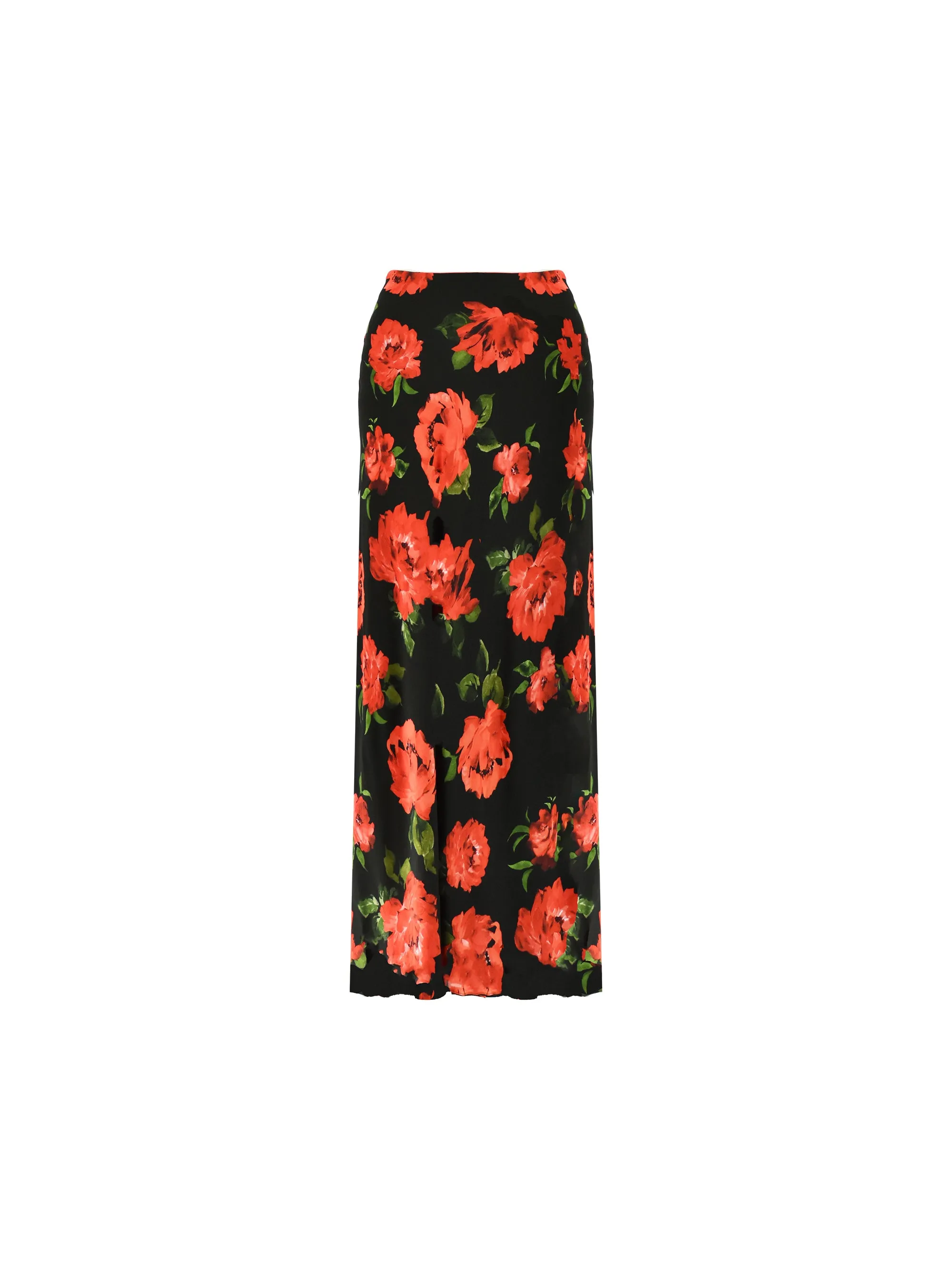 Red Rose Print Skirt