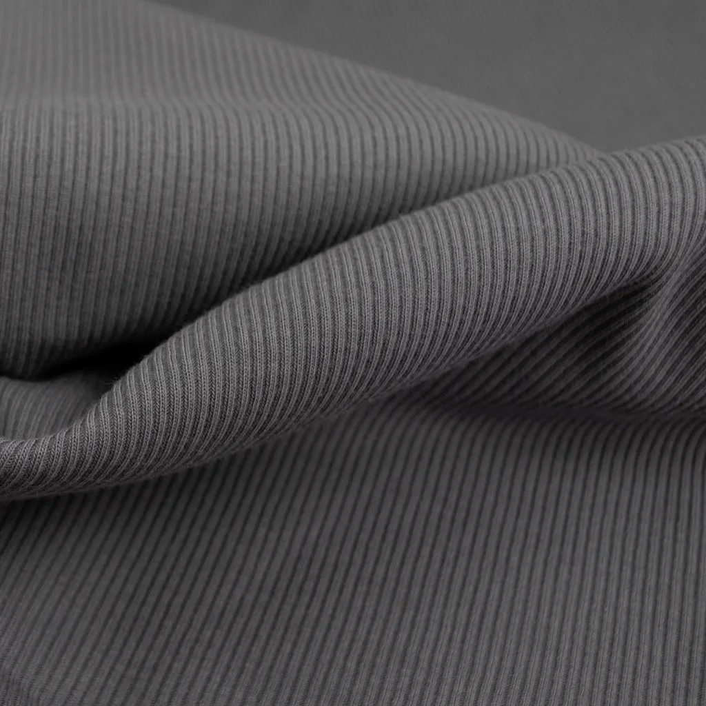 Ribbed Cotton Jersey - Steel Grey