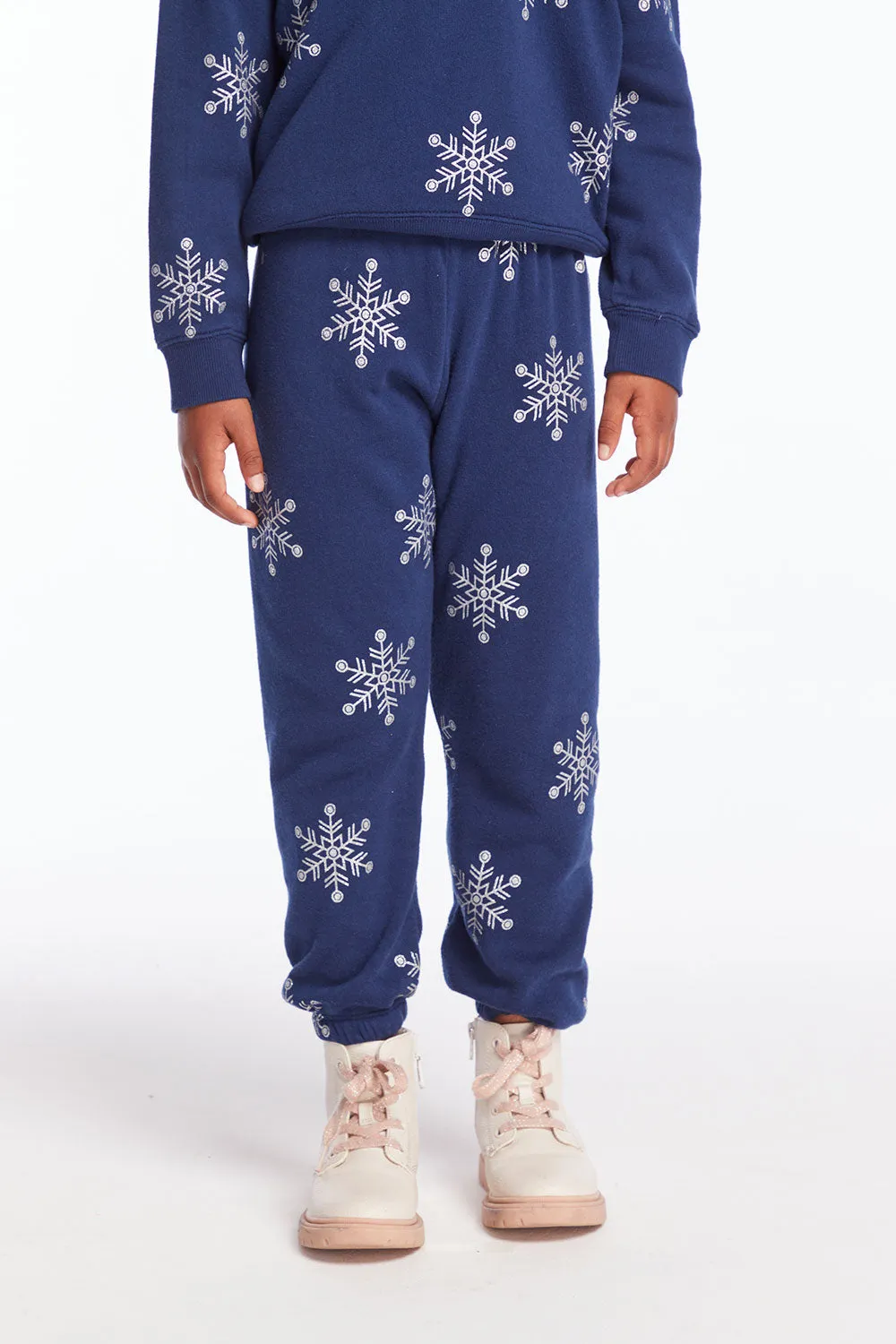 Slim Slouchy Avalon Snow Flake Girls Sweatpants