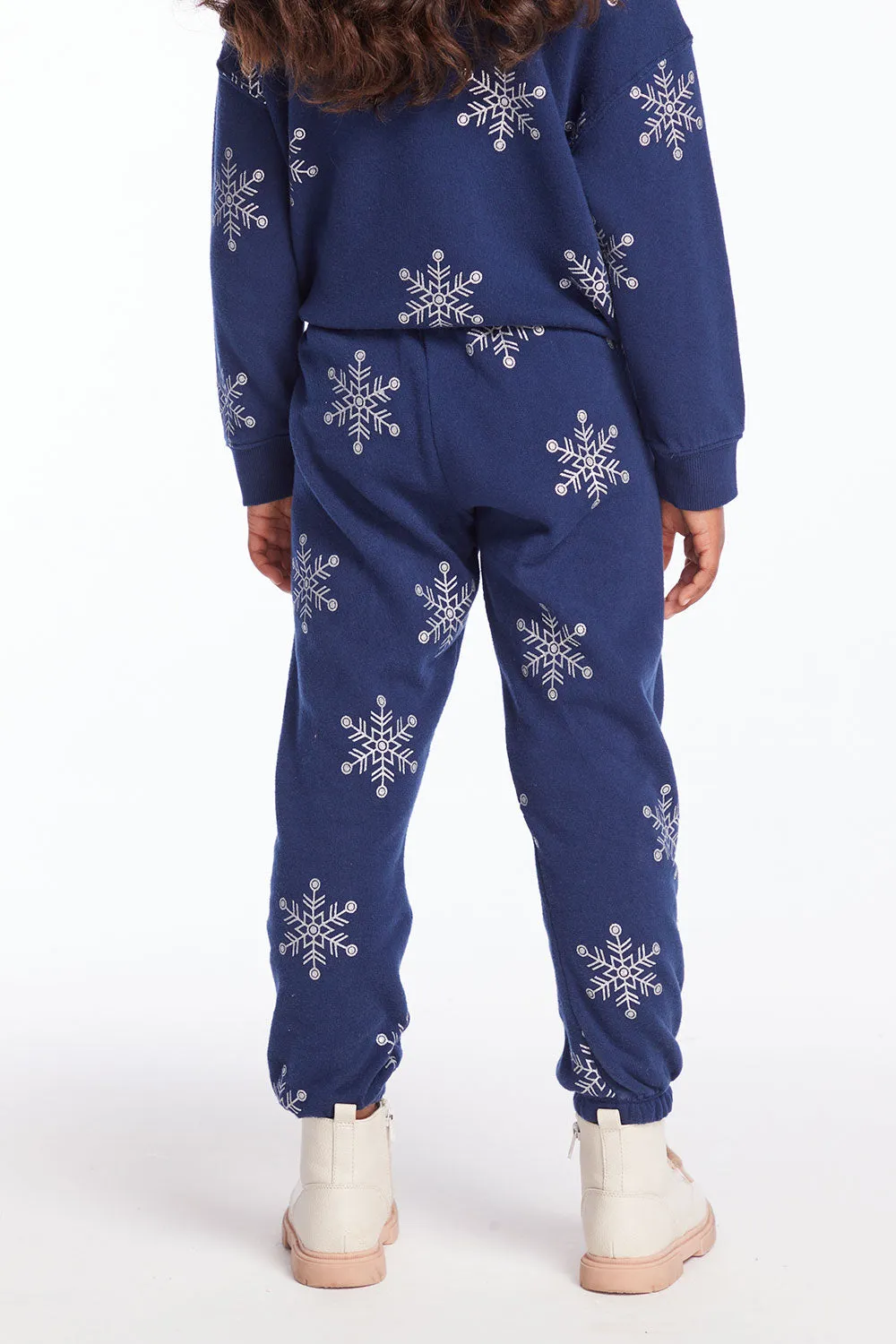 Slim Slouchy Avalon Snow Flake Girls Sweatpants