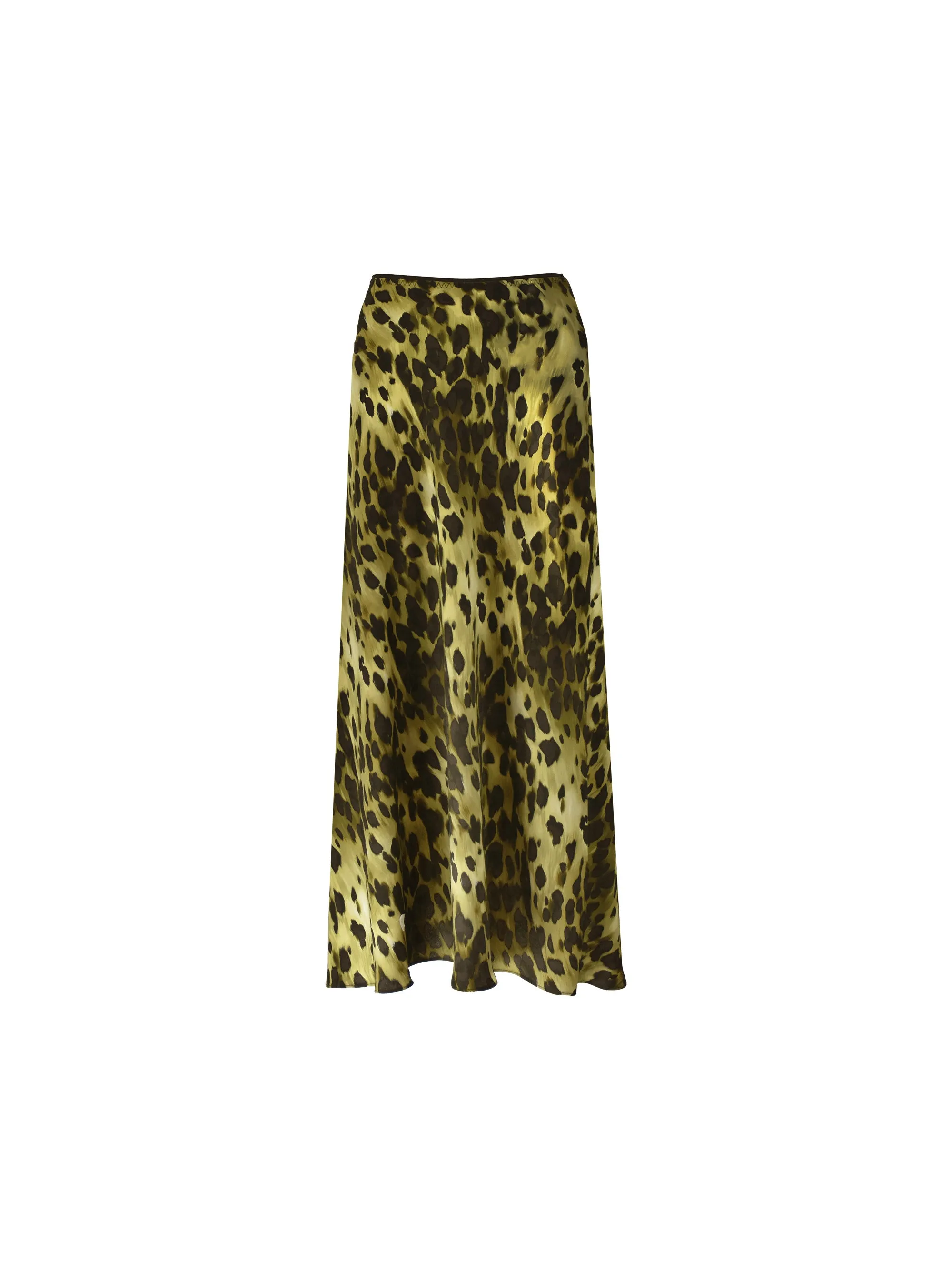 Soft Leopard Bias Cut Skirt