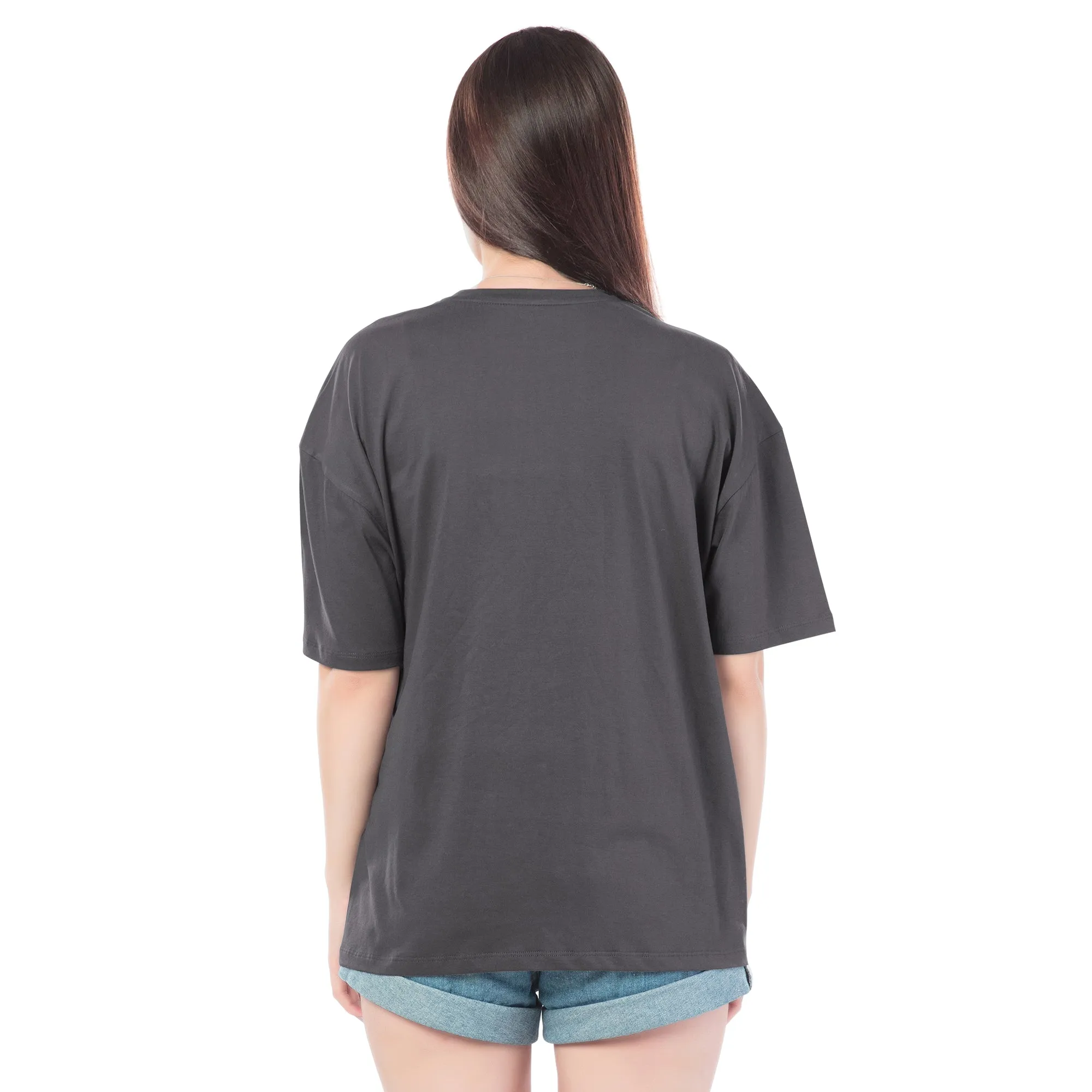 SOT-24064 Cotton Think Beyond Oversized Tees Dark Grey