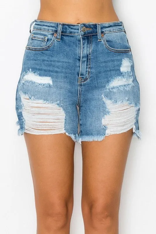 Sun & Fun Distressed Denim Shorts *instore & online