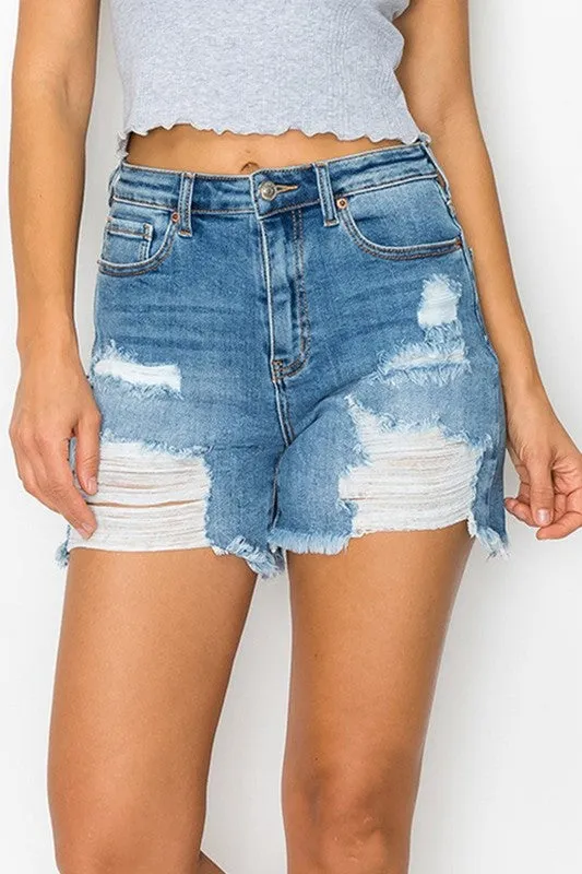 Sun & Fun Distressed Denim Shorts *instore & online