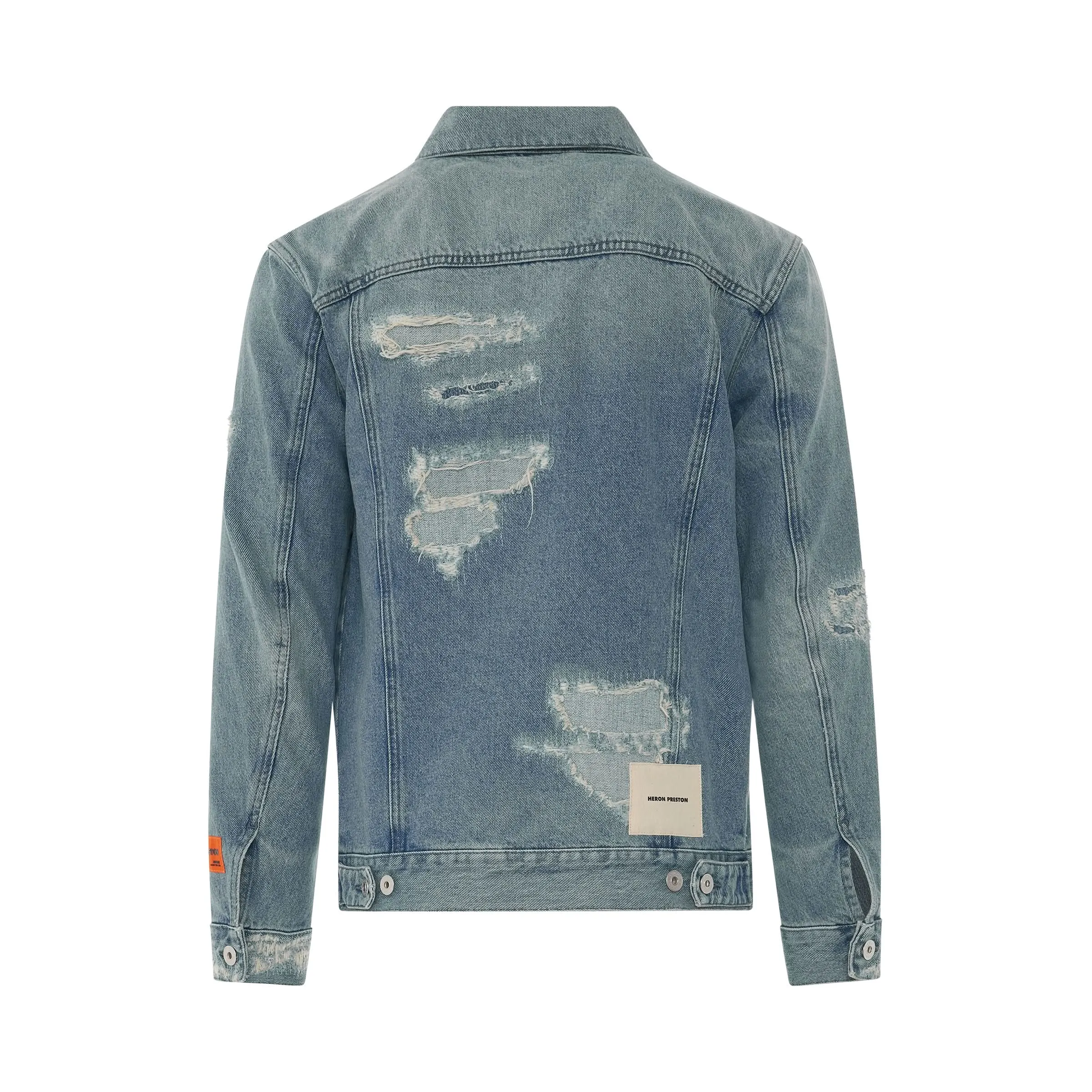 Super Distressed Denim Jacket in Vintage Blue