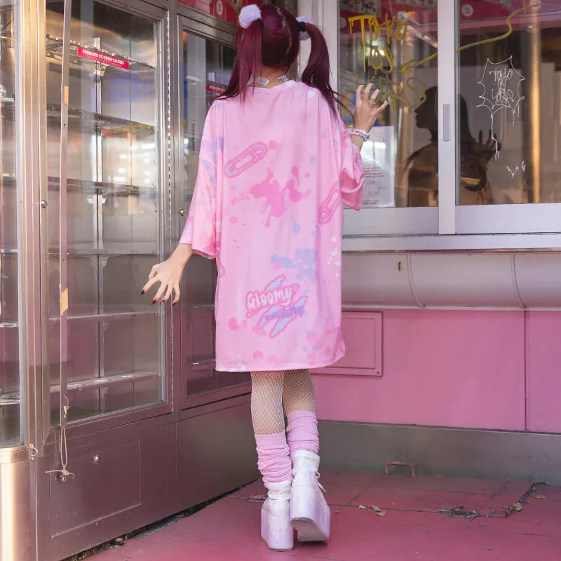 Tees- Oversized Gurokawa Bear Tees Pink