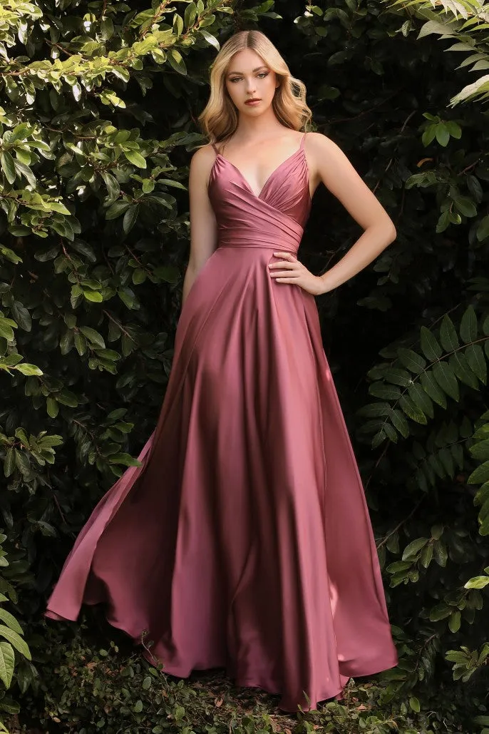 Tender Heart | Soft Satin A Line Sweetheart Neckline with Slit | LaDivine 7485