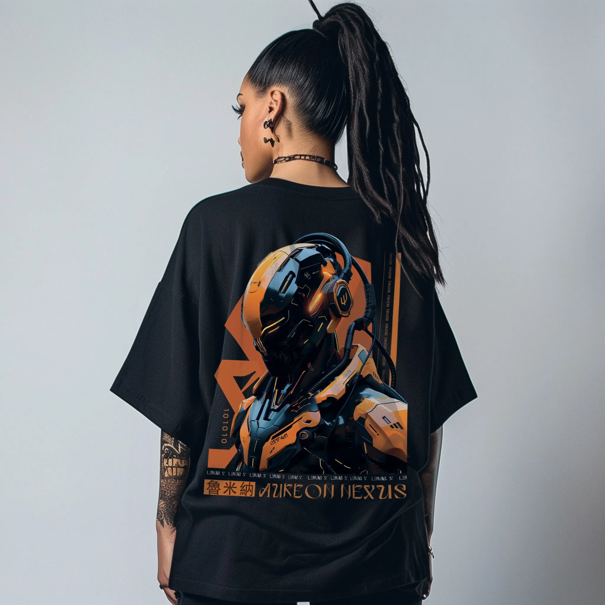 Unisex Cybernetic Cover-up Oversized Graphic Tees