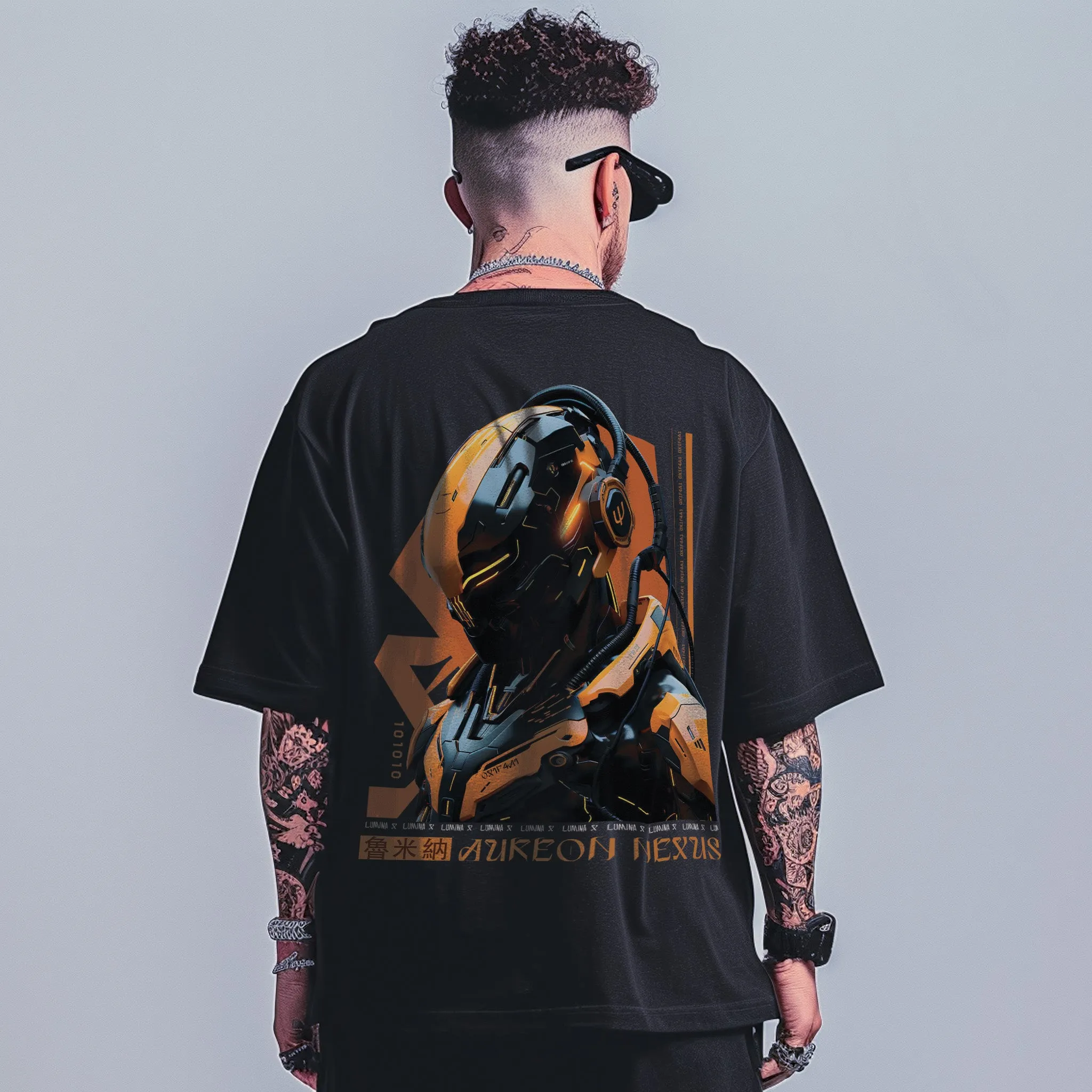 Unisex Cybernetic Cover-up Oversized Graphic Tees