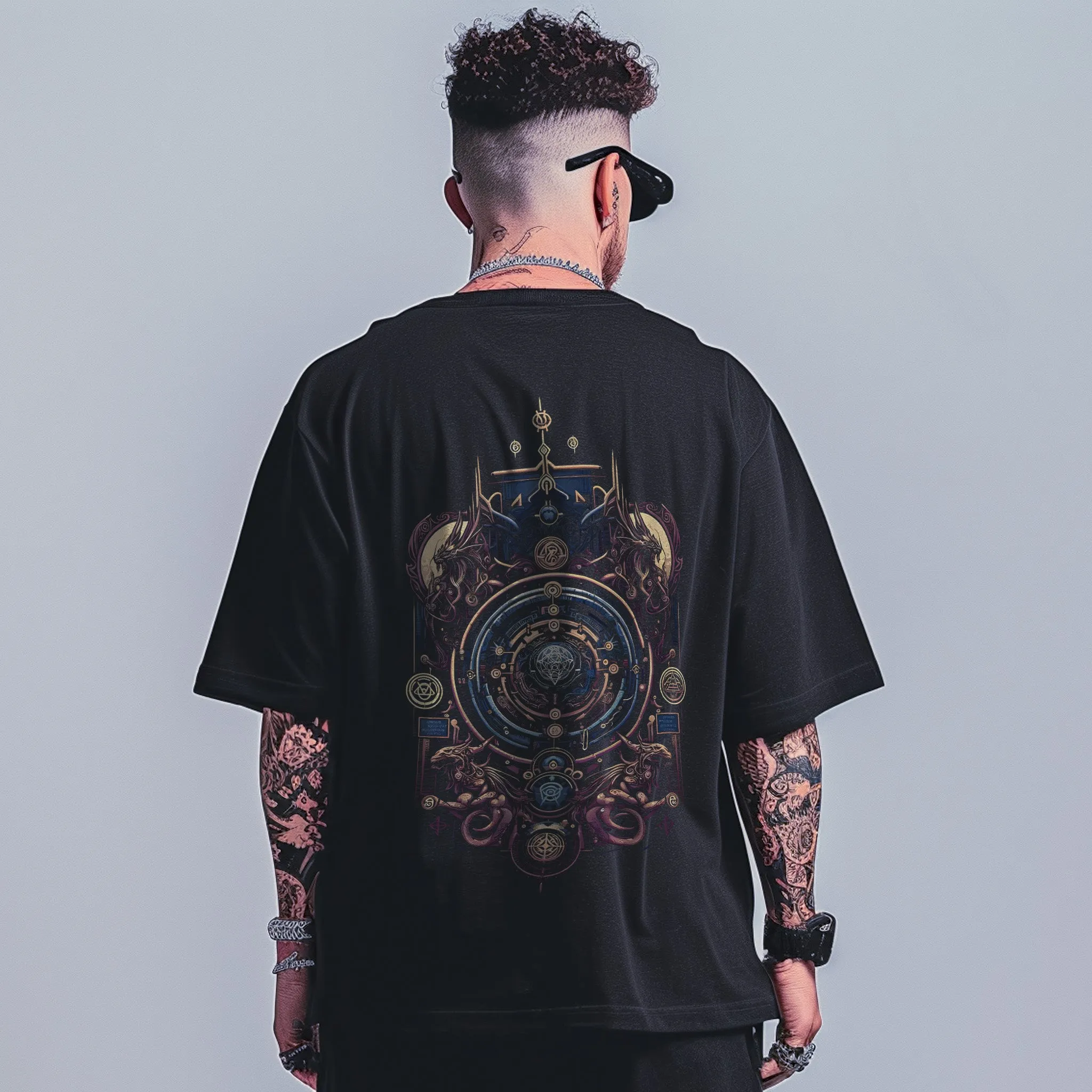 Unisex Oversized Graphic Tees Mechanical Mysticism T-Shirt